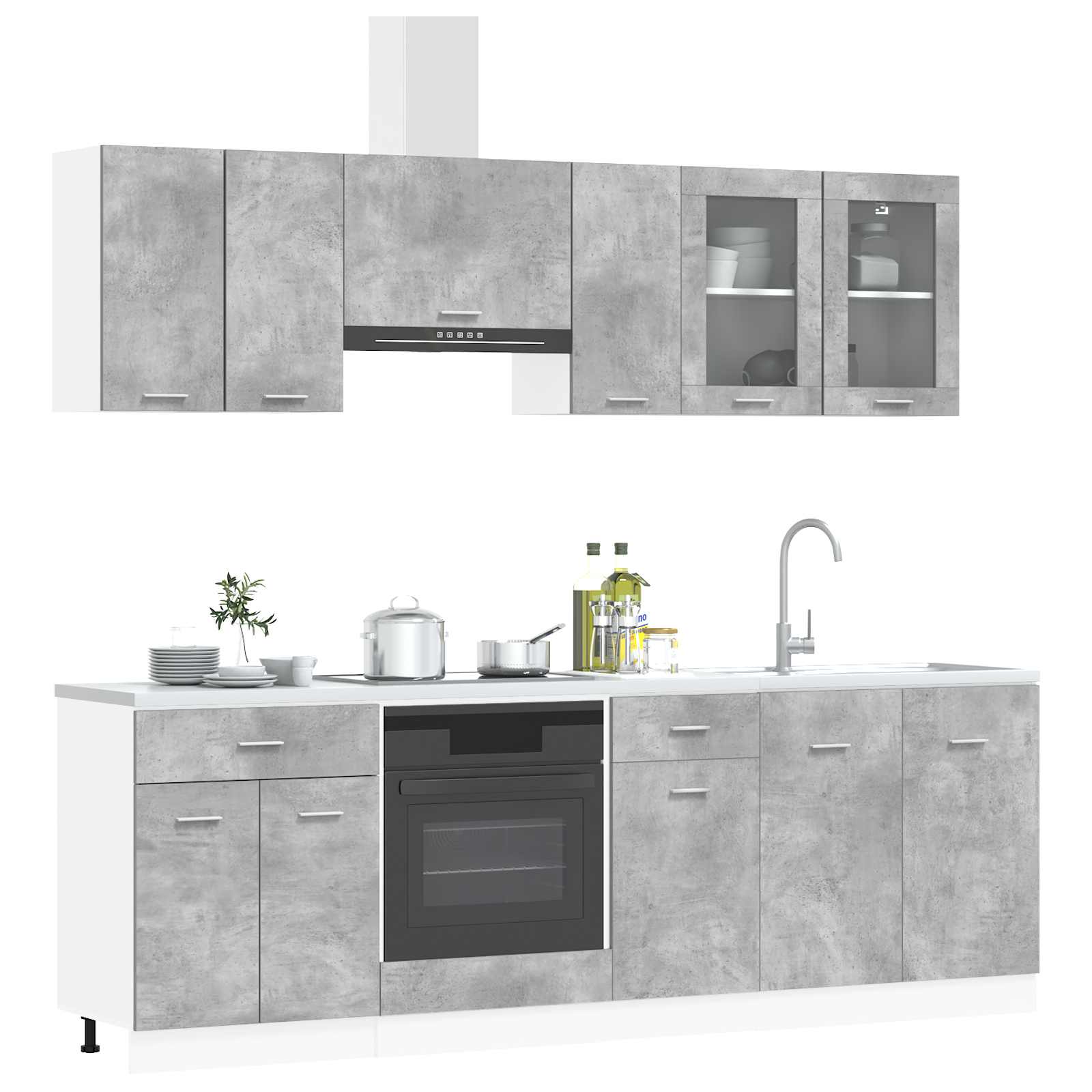 Keuken Eenheid Lyon 8 pcs Bewerkt hout is nu te koop bij PeponiXL, paradijselijk wonen!