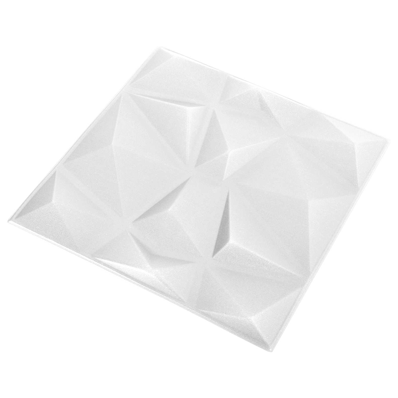 Wandpanelen 12 pcs Diamant Wit 50 x 50 cm XPS Schuim is nu te koop bij PeponiXL, paradijselijk wonen!