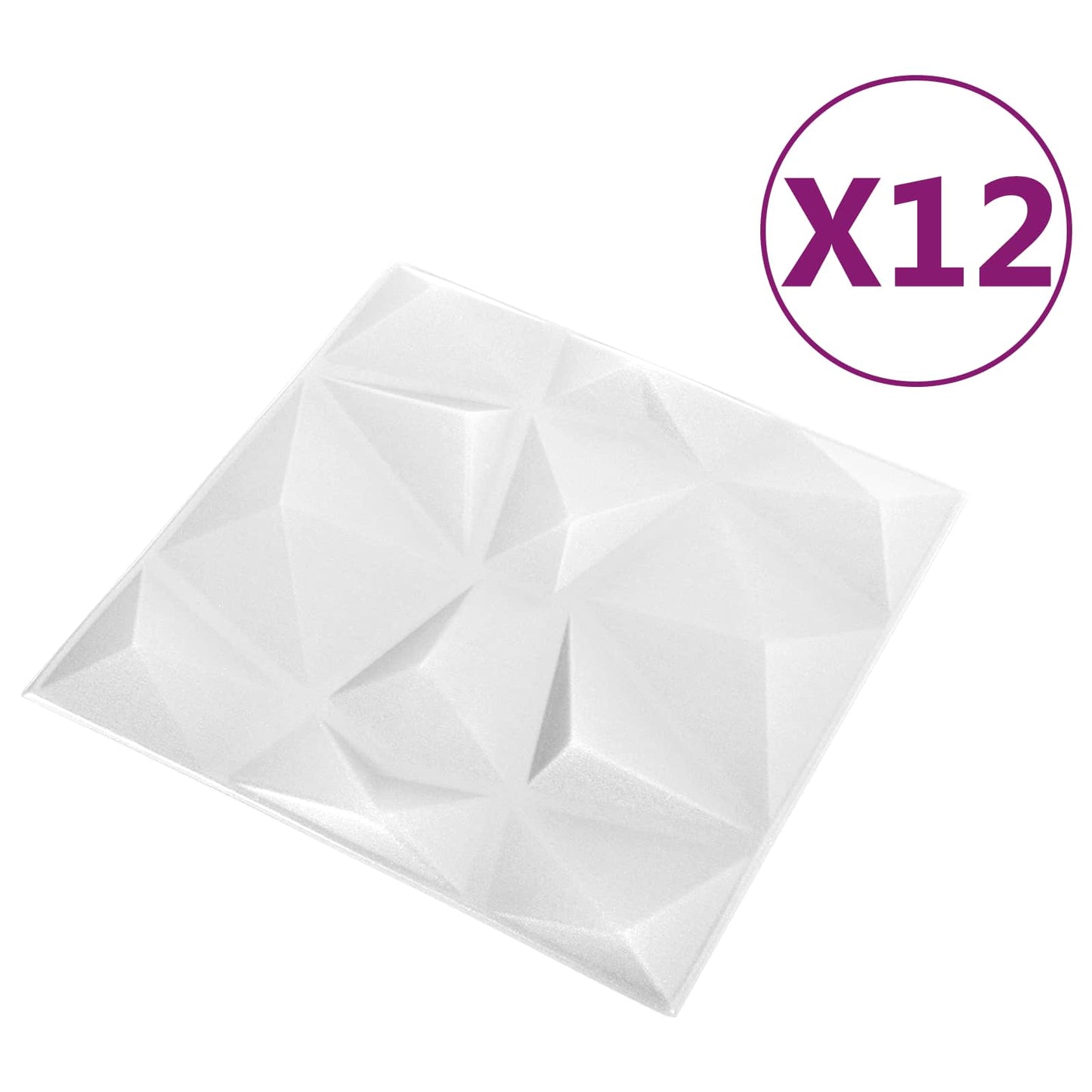 Wandpanelen 12 pcs Diamant Wit 50 x 50 cm XPS Schuim is nu te koop bij PeponiXL, paradijselijk wonen!