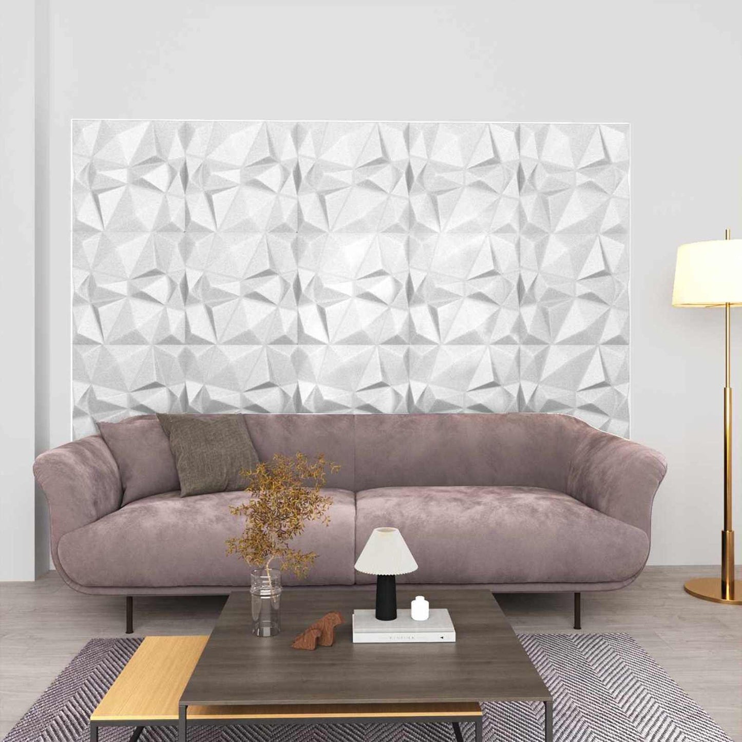 Wandpanelen 24 pcs Diamant Wit 50 x 50 cm XPS Schuim is nu te koop bij PeponiXL, paradijselijk wonen!