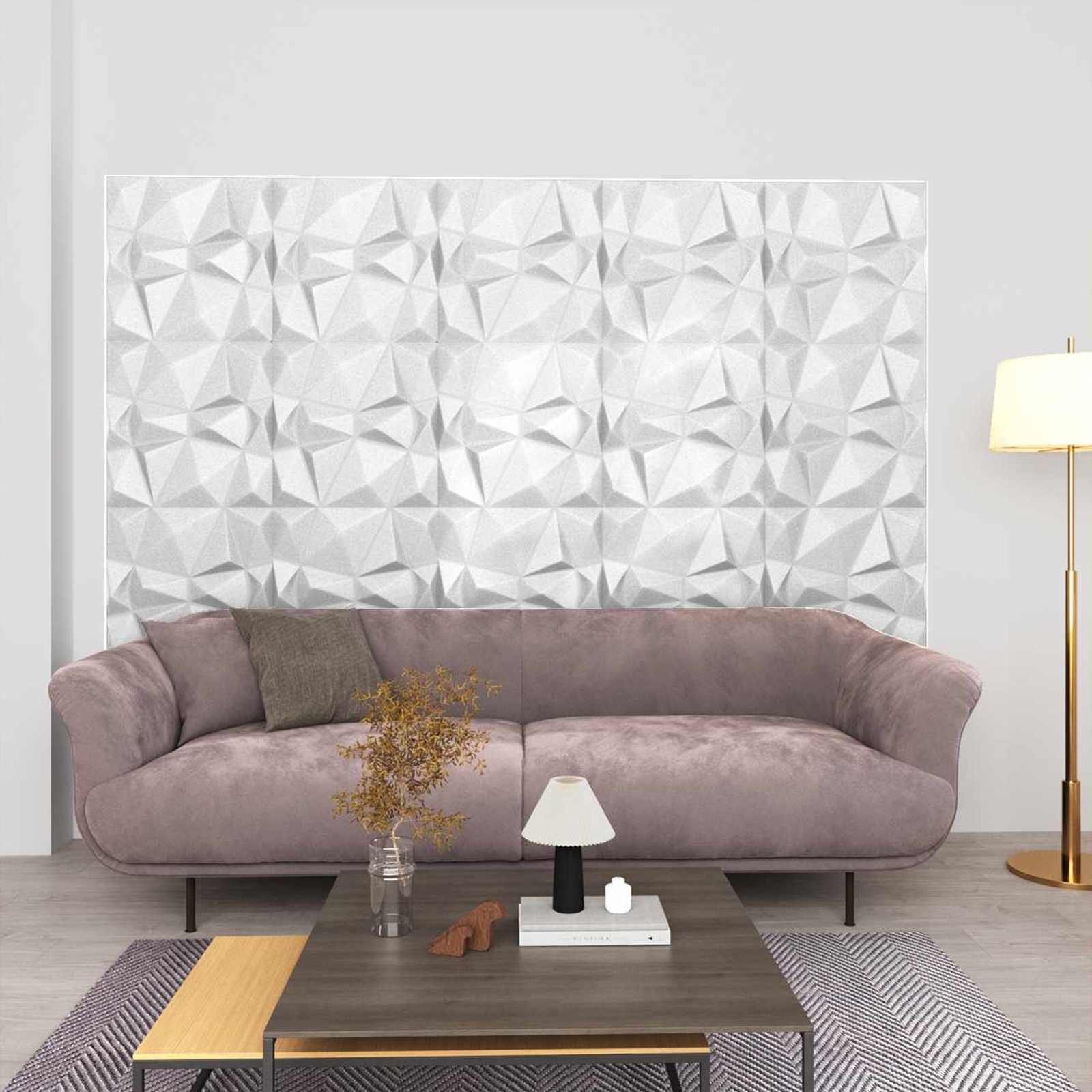 Wandpanelen 24 pcs Diamant Wit 50 x 50 cm XPS Schuim is nu te koop bij PeponiXL, paradijselijk wonen!