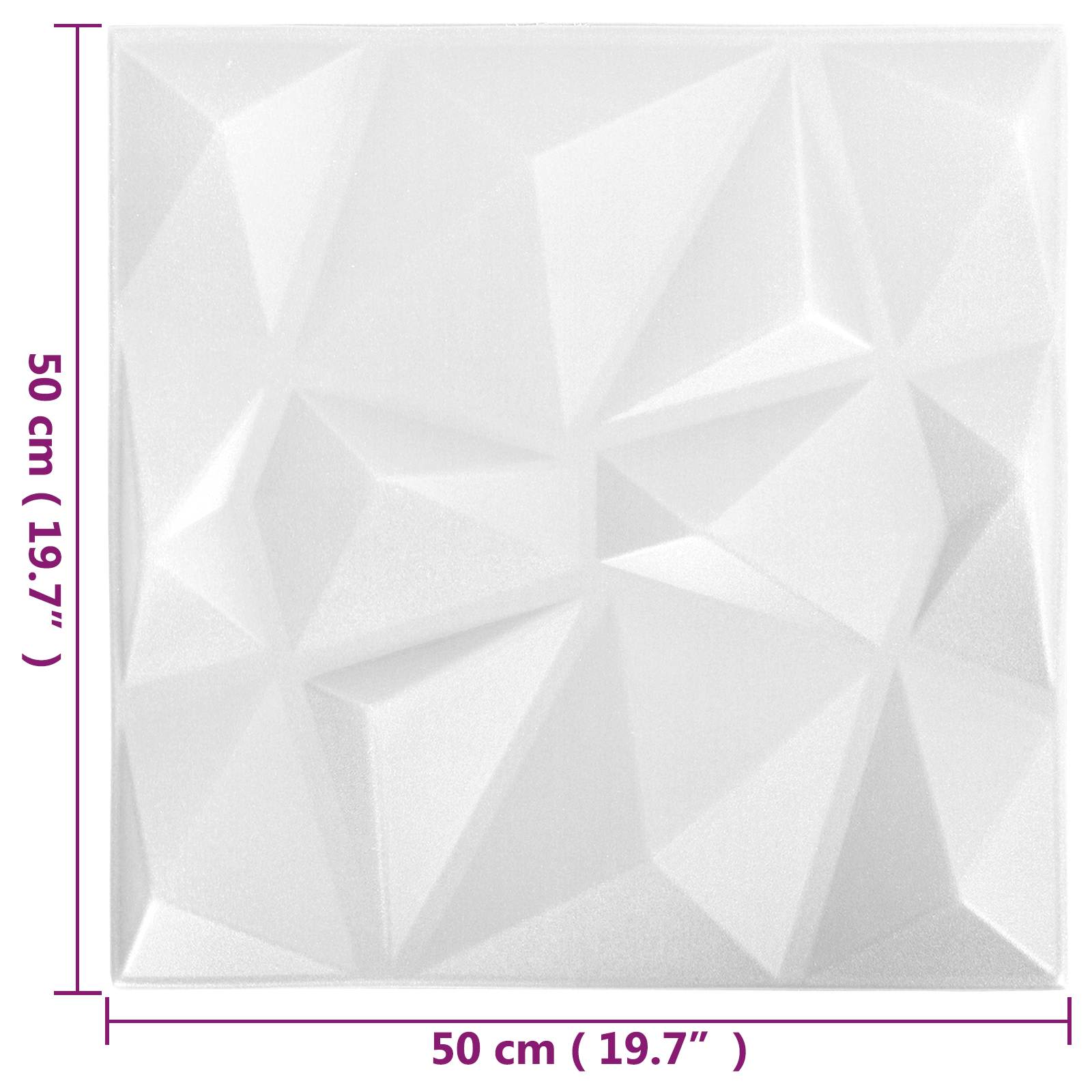 Wandpanelen 24 pcs Diamant Wit 50 x 50 cm XPS Schuim is nu te koop bij PeponiXL, paradijselijk wonen!