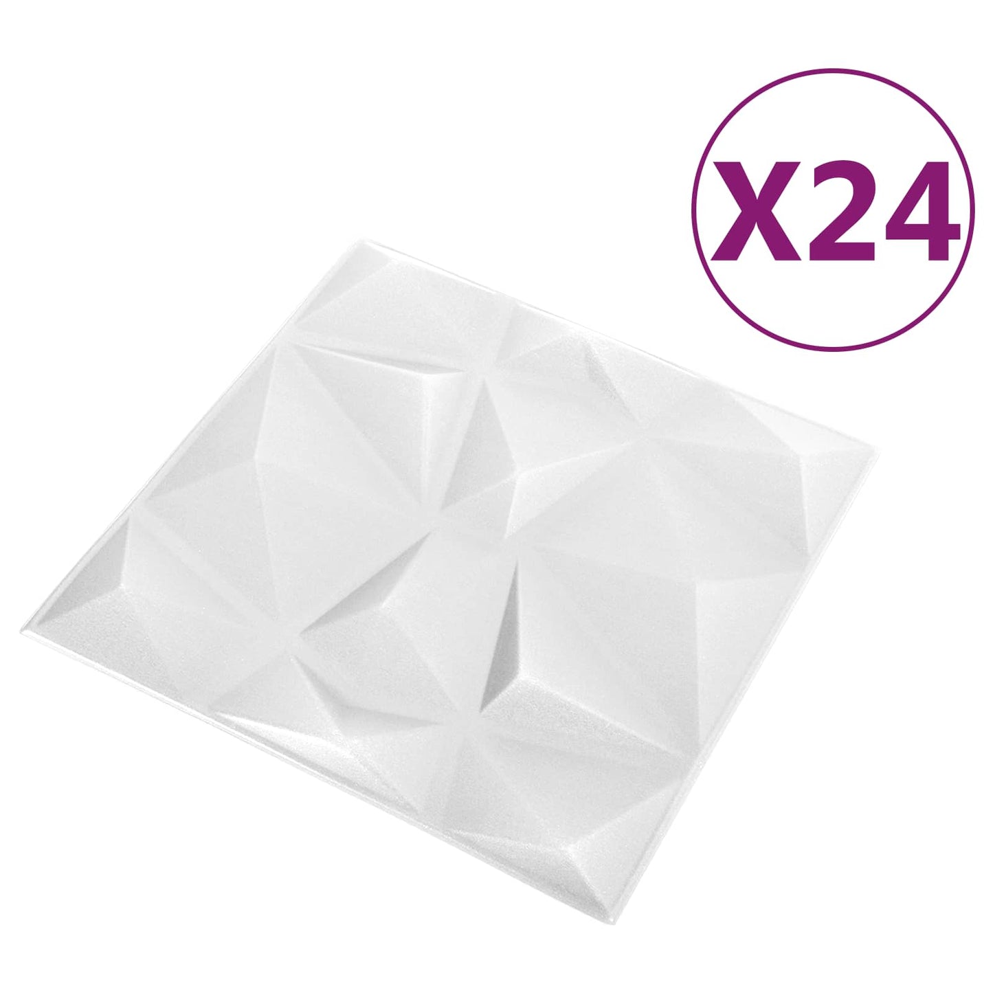 Wandpanelen 24 pcs Diamant Wit 50 x 50 cm XPS Schuim is nu te koop bij PeponiXL, paradijselijk wonen!