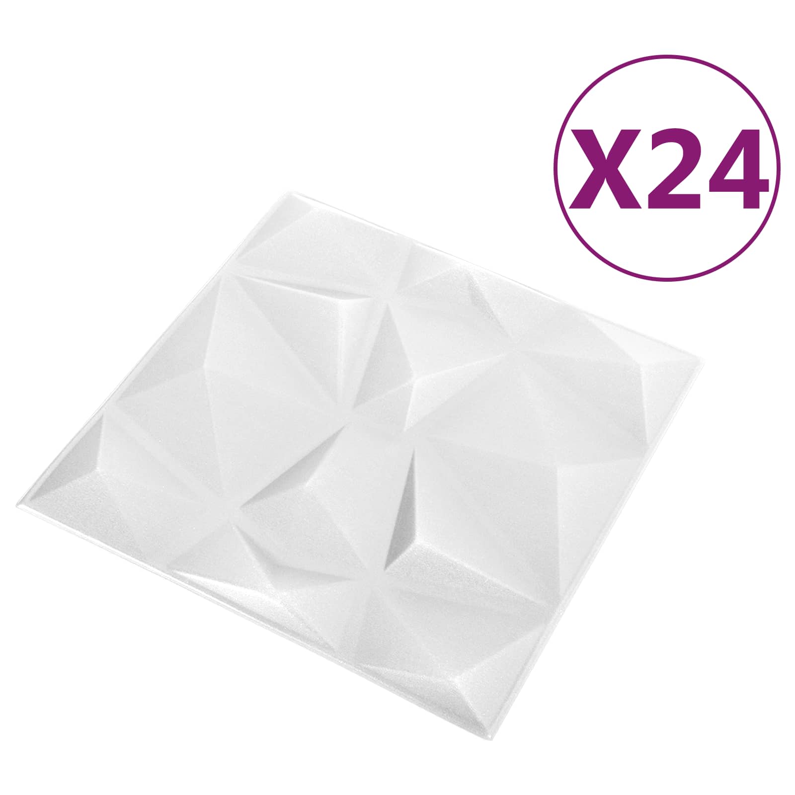 Wandpanelen 24 pcs Diamant Wit 50 x 50 cm XPS Schuim is nu te koop bij PeponiXL, paradijselijk wonen!