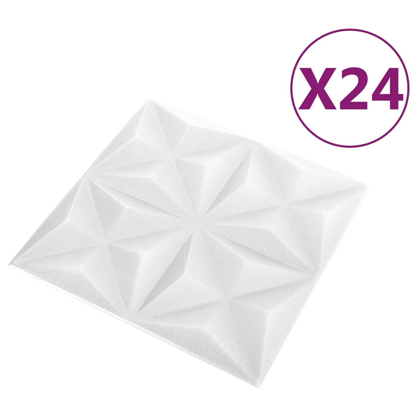 Wandpanelen 24 pcs Origami Wit 50 x 50 cm XPS Schuim is nu te koop bij PeponiXL, paradijselijk wonen!