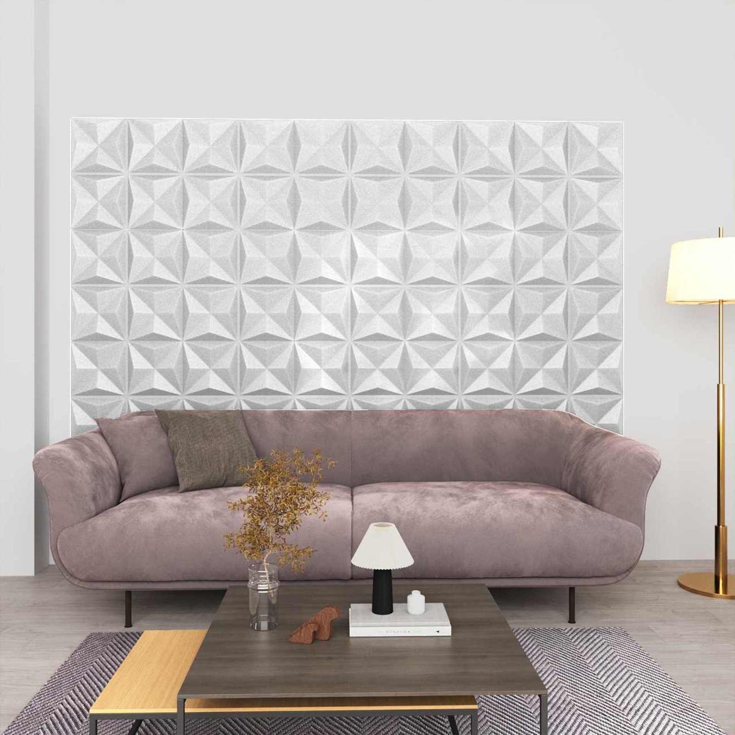 Wandpanelen 48 pcs Origami Wit 50 x 50 cm XPS Schuim is nu te koop bij PeponiXL, paradijselijk wonen!