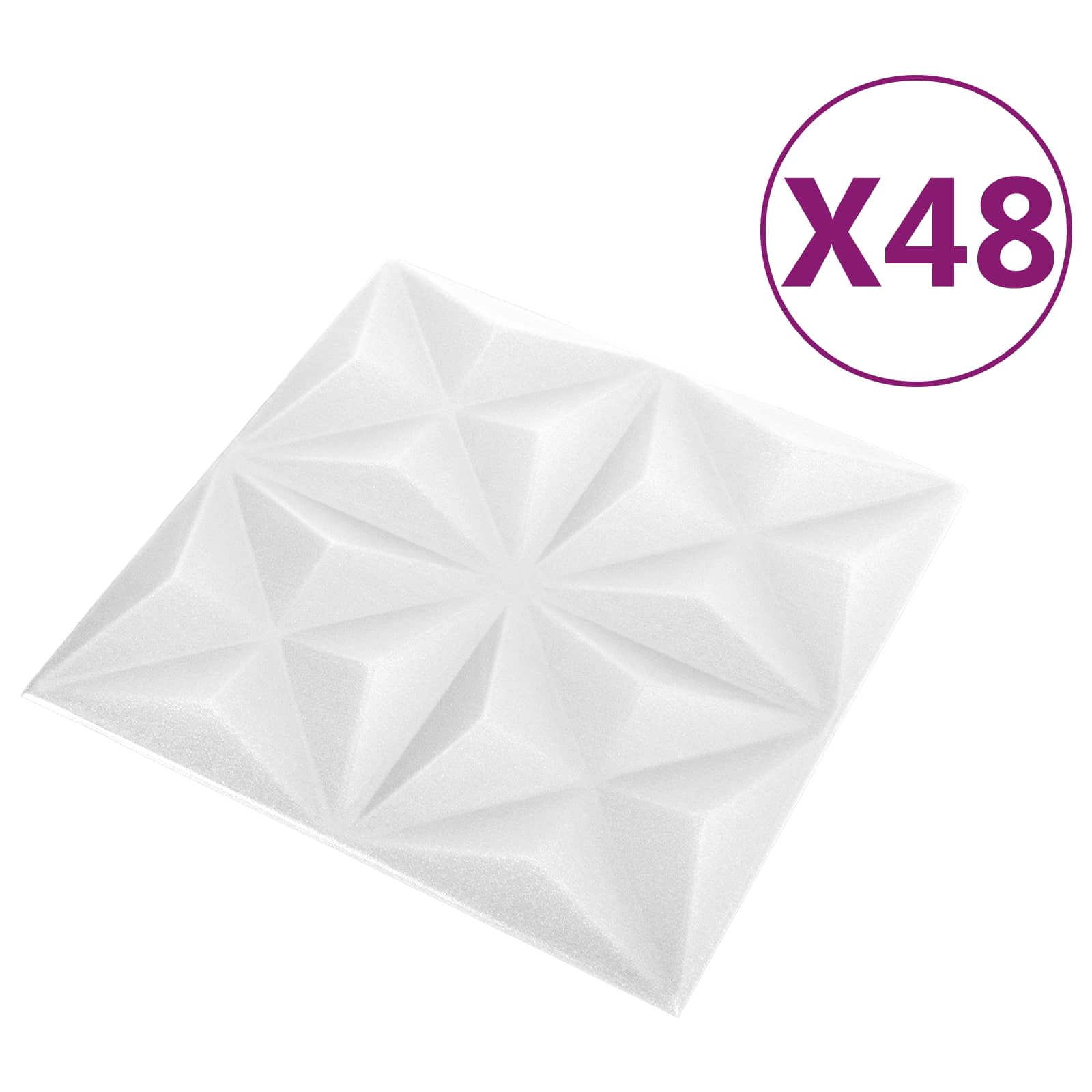 Wandpanelen 48 pcs Origami Wit 50 x 50 cm XPS Schuim is nu te koop bij PeponiXL, paradijselijk wonen!