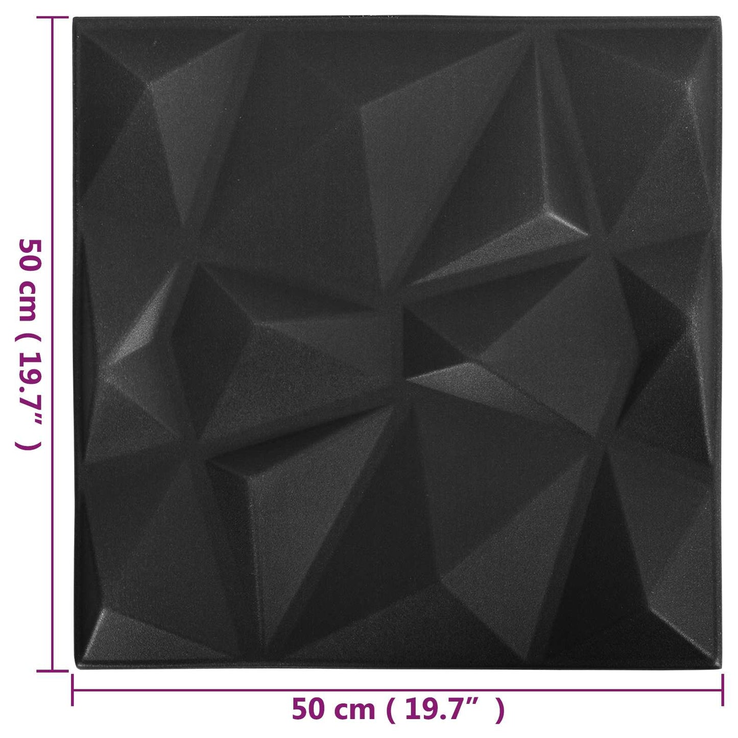 Wandpanelen 48 pcs Diamant Zwart 50 x 50 cm XPS Schuim is nu te koop bij PeponiXL, paradijselijk wonen!