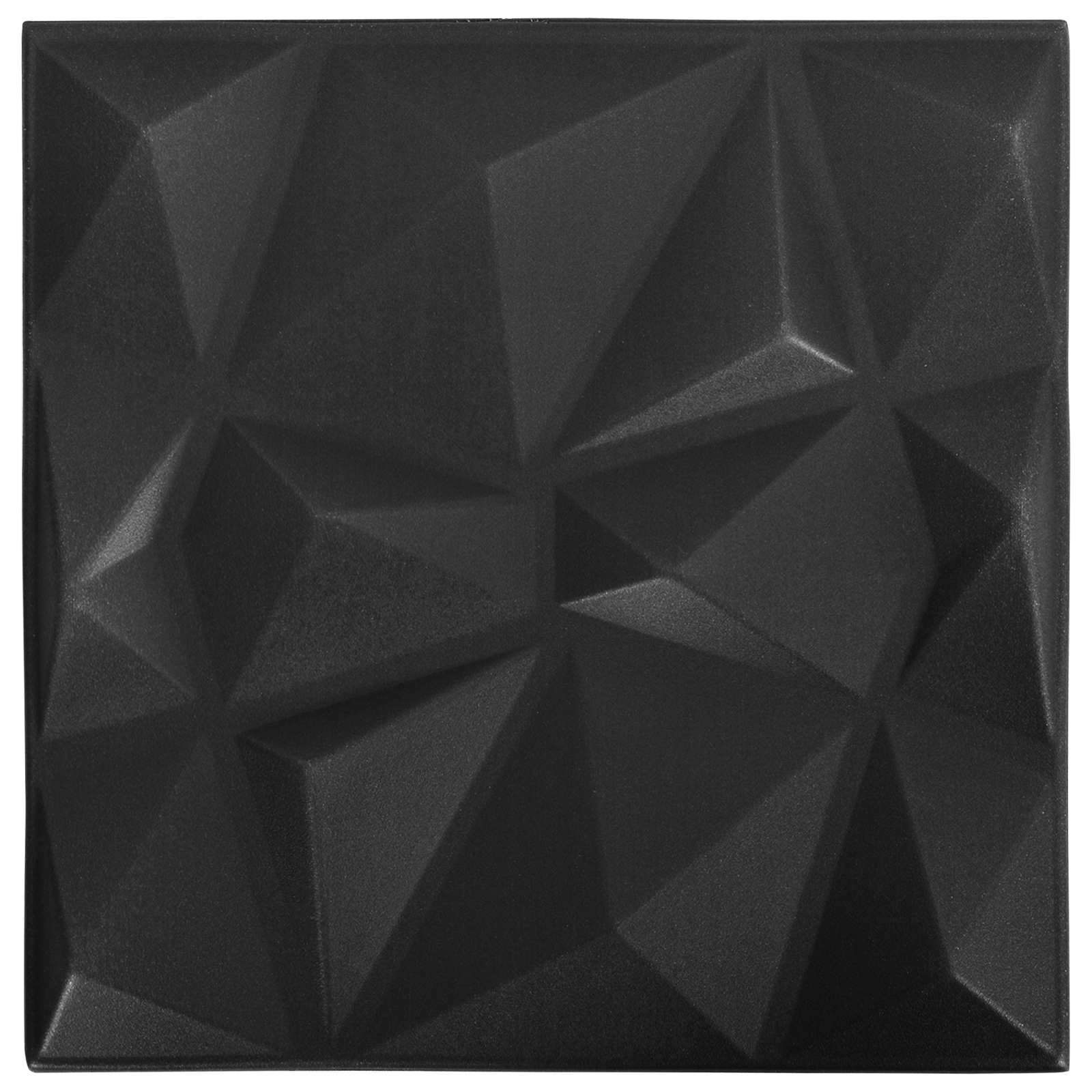 Wandpanelen 48 pcs Diamant Zwart 50 x 50 cm XPS Schuim is nu te koop bij PeponiXL, paradijselijk wonen!