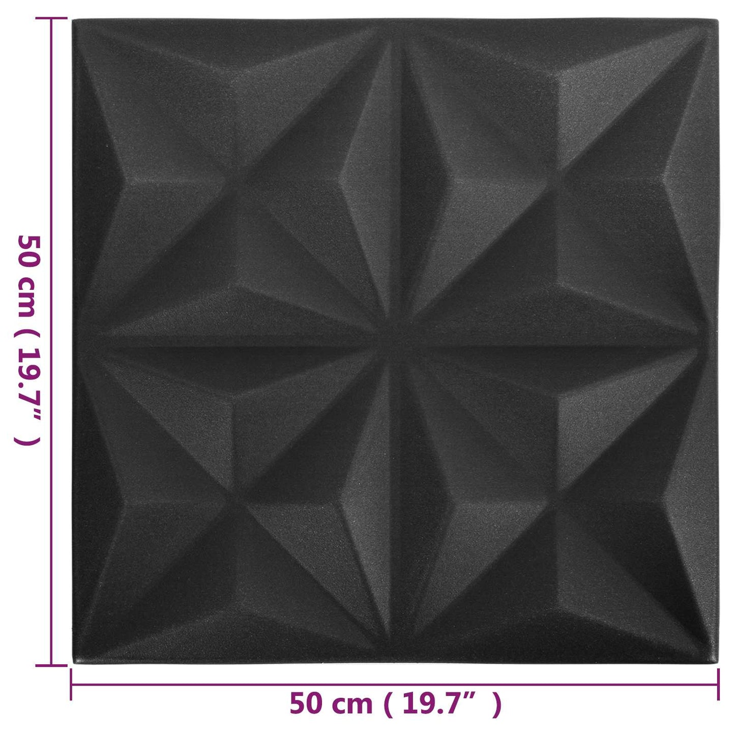 Wandpanelen 48 pcs Origami Zwart 50 x 50 cm XPS Schuim is nu te koop bij PeponiXL, paradijselijk wonen!