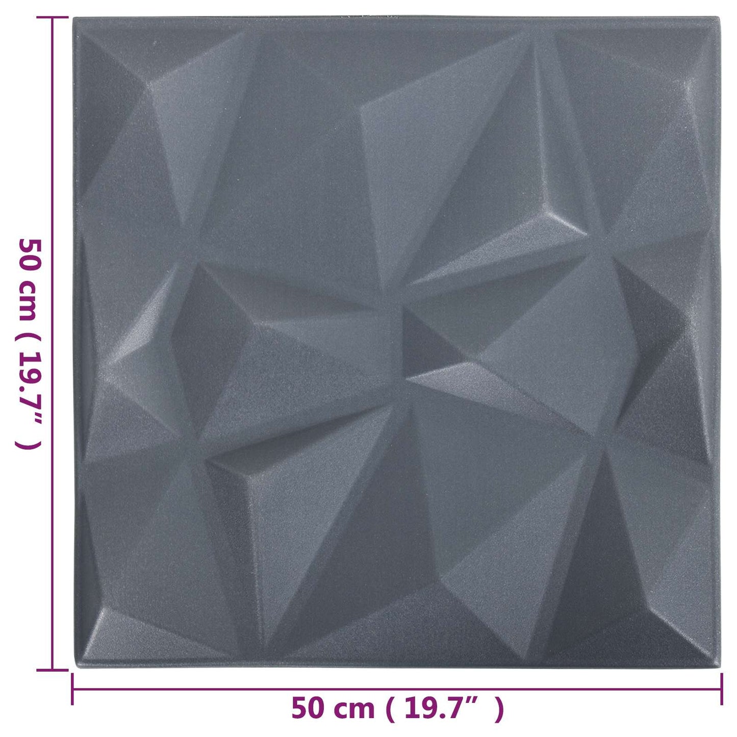 Wandpanelen 12 pcs Diamant Grijs 50 x 50 cm XPS Schuim is nu te koop bij PeponiXL, paradijselijk wonen!