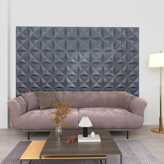 Wandpanelen 12 pcs Origami Grijs 50 x 50 cm XPS Schuim is nu te koop bij PeponiXL, paradijselijk wonen!