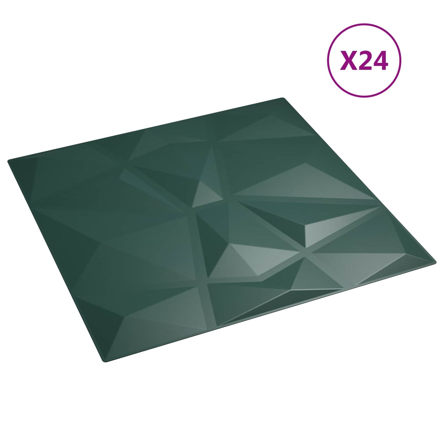 Wandpanelen 24 pcs Groen 50 x 50 cm XPS Schuim is nu te koop bij PeponiXL, paradijselijk wonen!