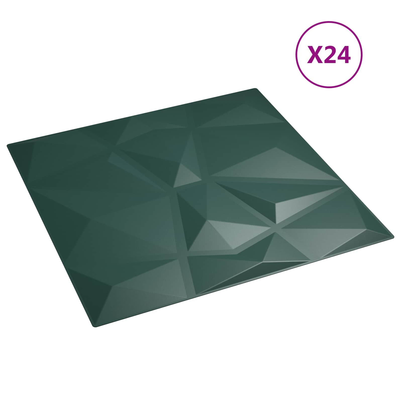 Wandpanelen 24 pcs Groen 50 x 50 cm XPS Schuim is nu te koop bij PeponiXL, paradijselijk wonen!