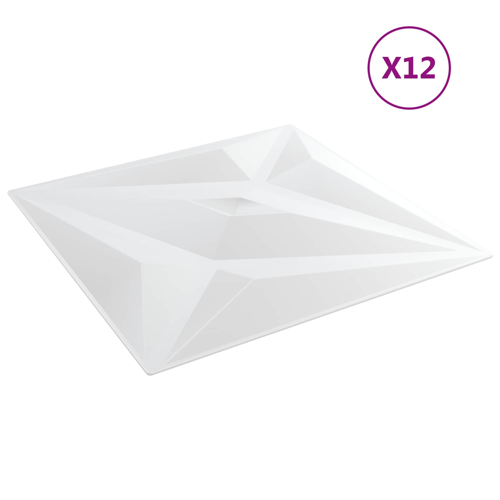 Wandpanelen Ster 12 pcs Witte Ster 50 x 50 cm XPS Schuim is nu te koop bij PeponiXL, paradijselijk wonen!