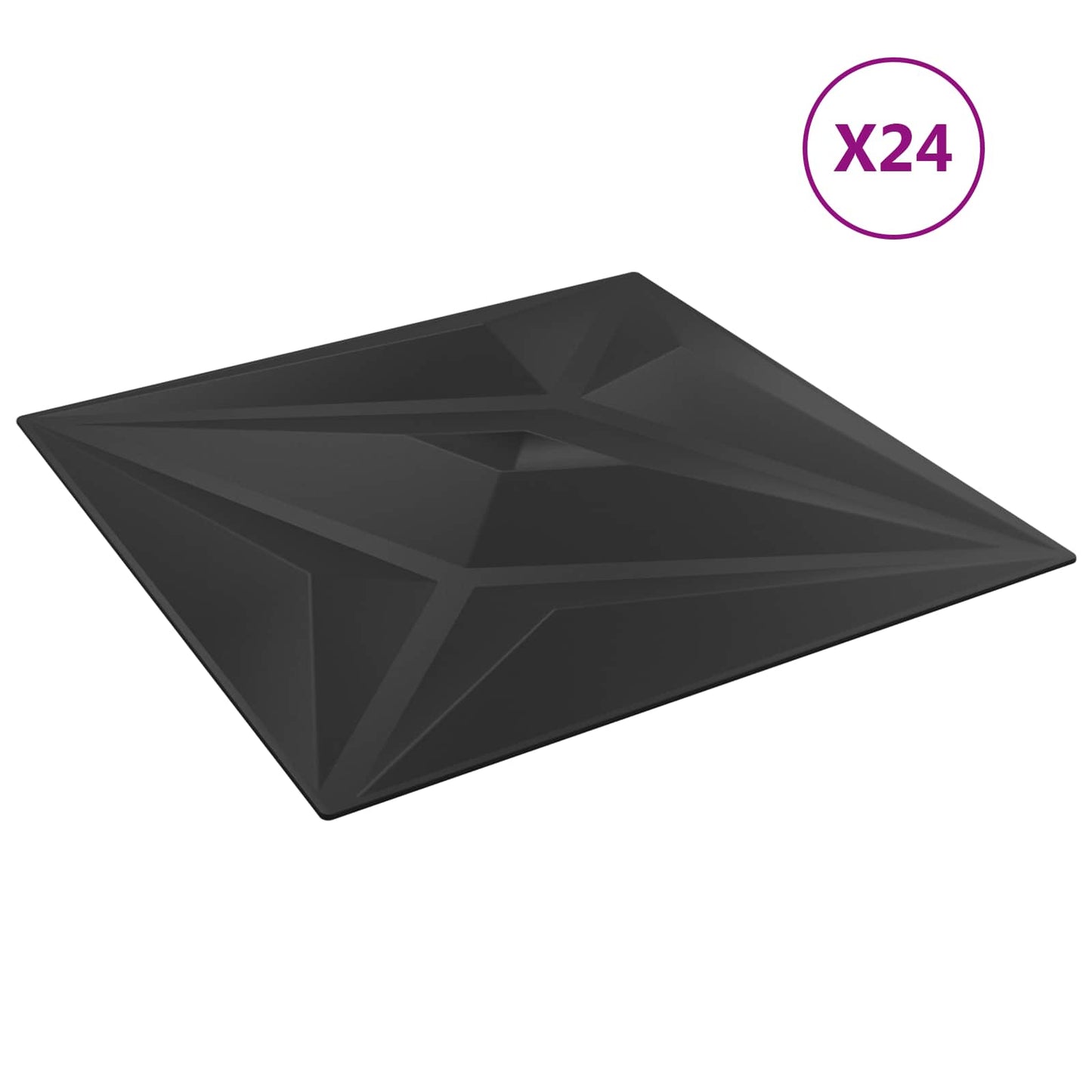 Wandpanelen Ster 24 pcs Zwarte Ster 50 x 50 cm XPS Schuim is nu te koop bij PeponiXL, paradijselijk wonen!