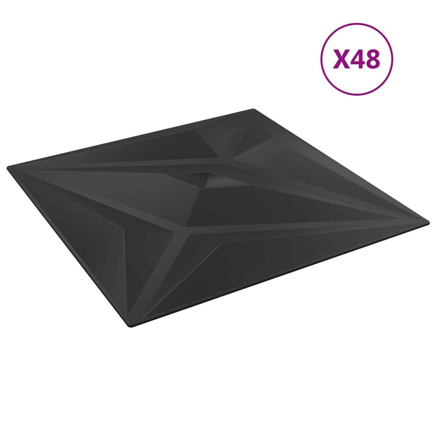 Wandpanelen Ster 48 pcs Zwarte Ster 50 x 50 cm XPS Schuim is nu te koop bij PeponiXL, paradijselijk wonen!
