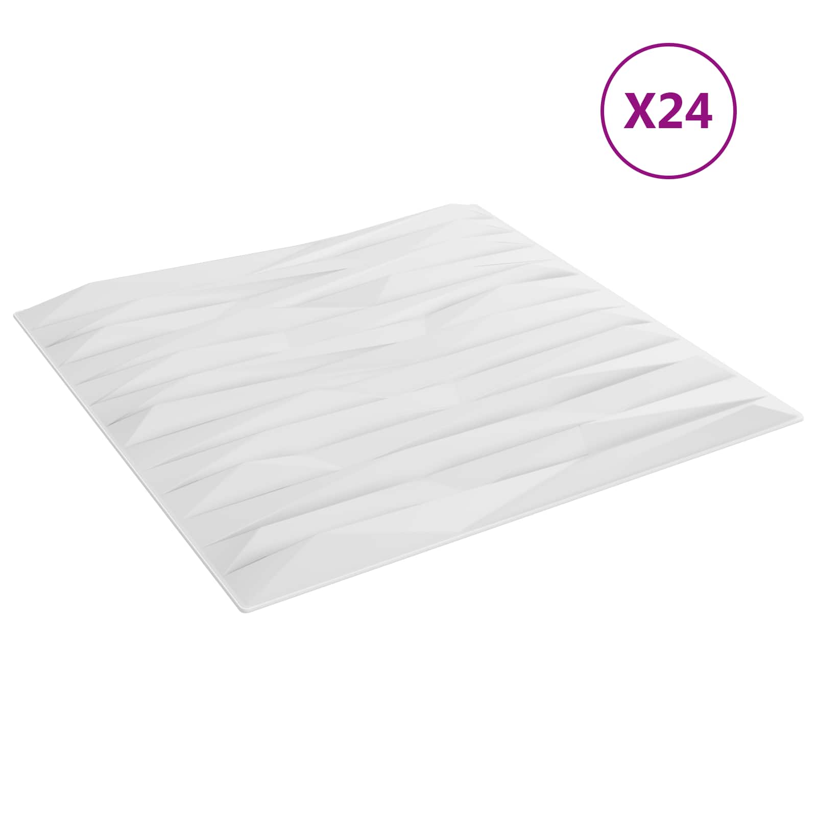 Wandpanelen 24 pcs Wit Steen 50 x 50 cm XPS Schuim is nu te koop bij PeponiXL, paradijselijk wonen!