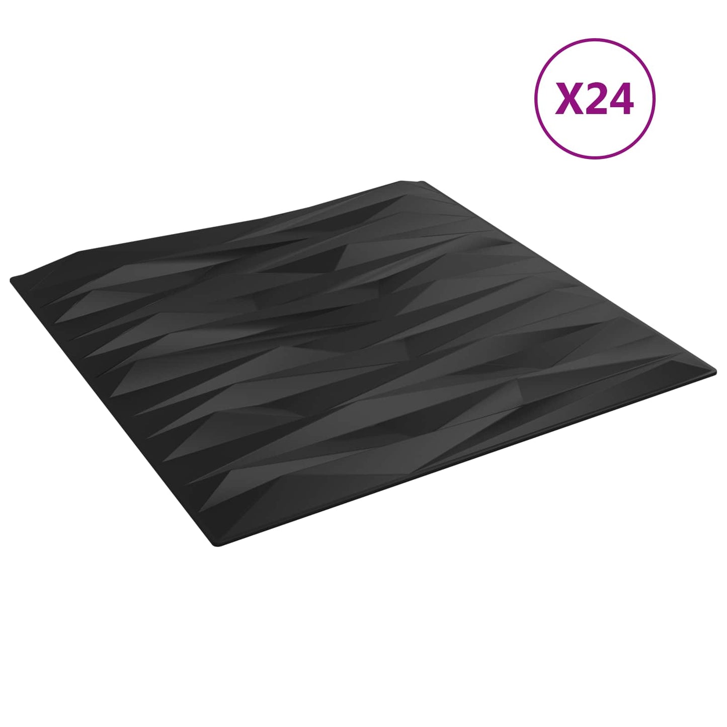 Wandpanelen 24 pcs Zwarte Steen 50 x 50 cm XPS Schuim is nu te koop bij PeponiXL, paradijselijk wonen!