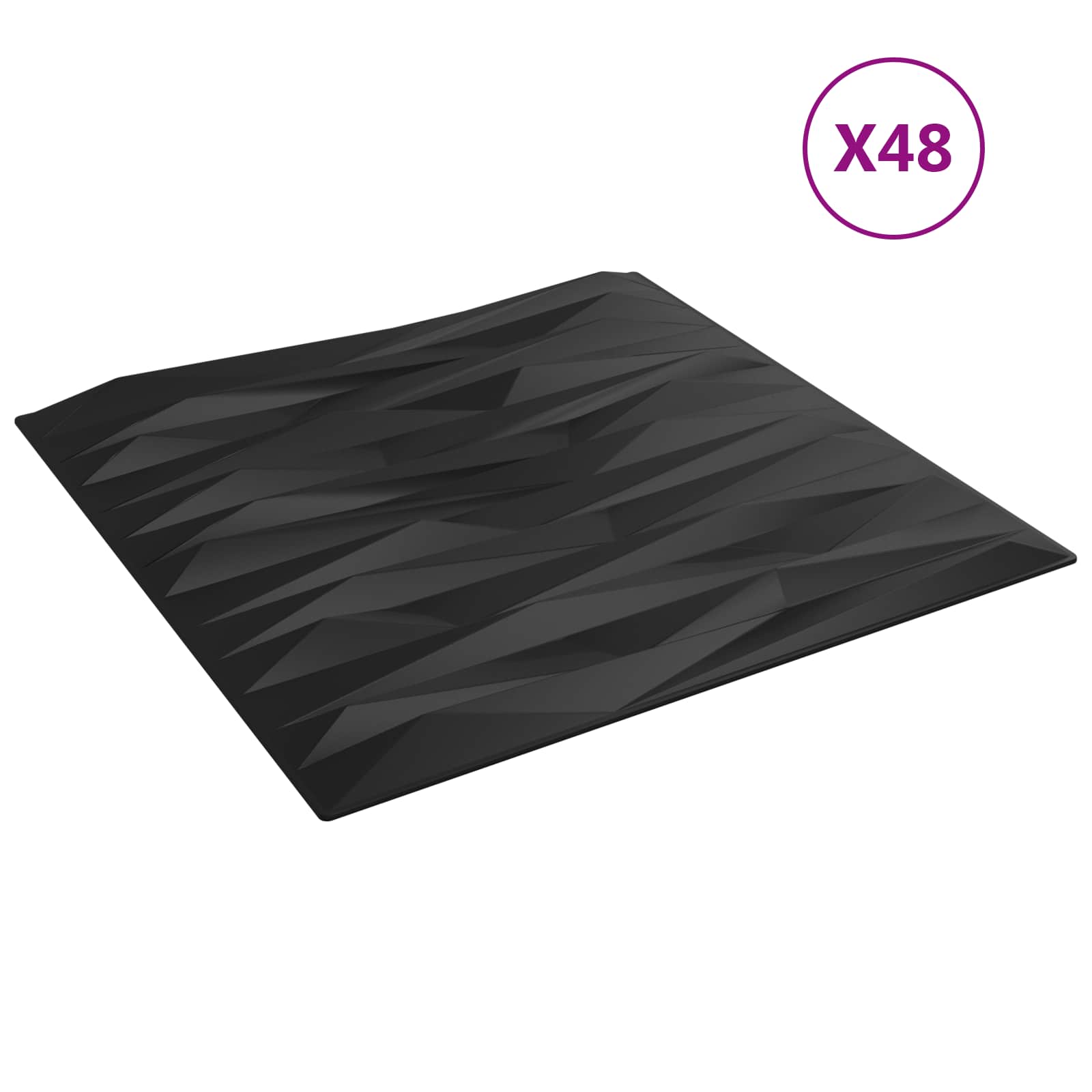 Wandpanelen 48 pcs Zwarte Steen 50 x 50 cm XPS Schuim is nu te koop bij PeponiXL, paradijselijk wonen!