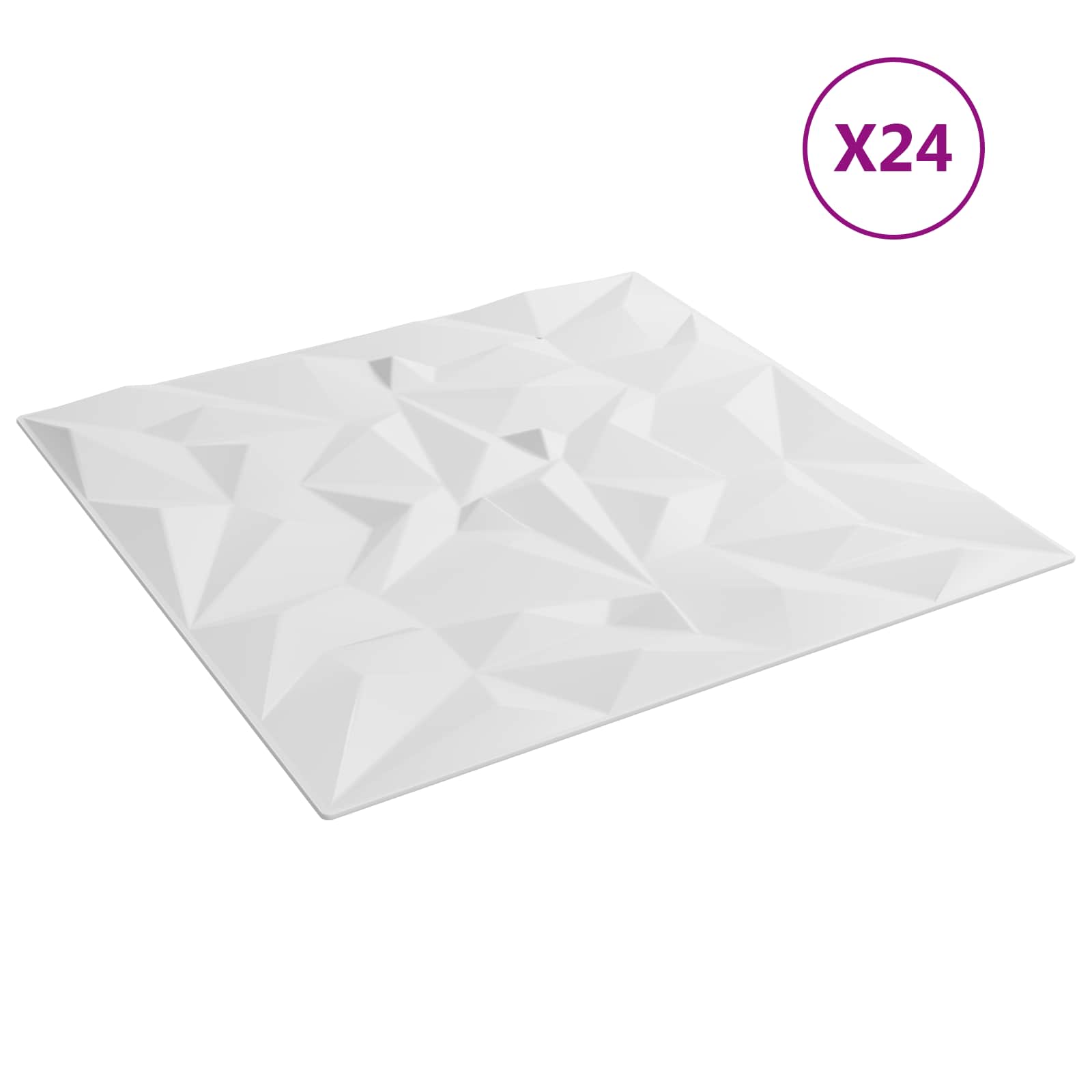 Wandpanelen 24 pcs Wit 50 x 50 cm XPS Schuim is nu te koop bij PeponiXL, paradijselijk wonen!