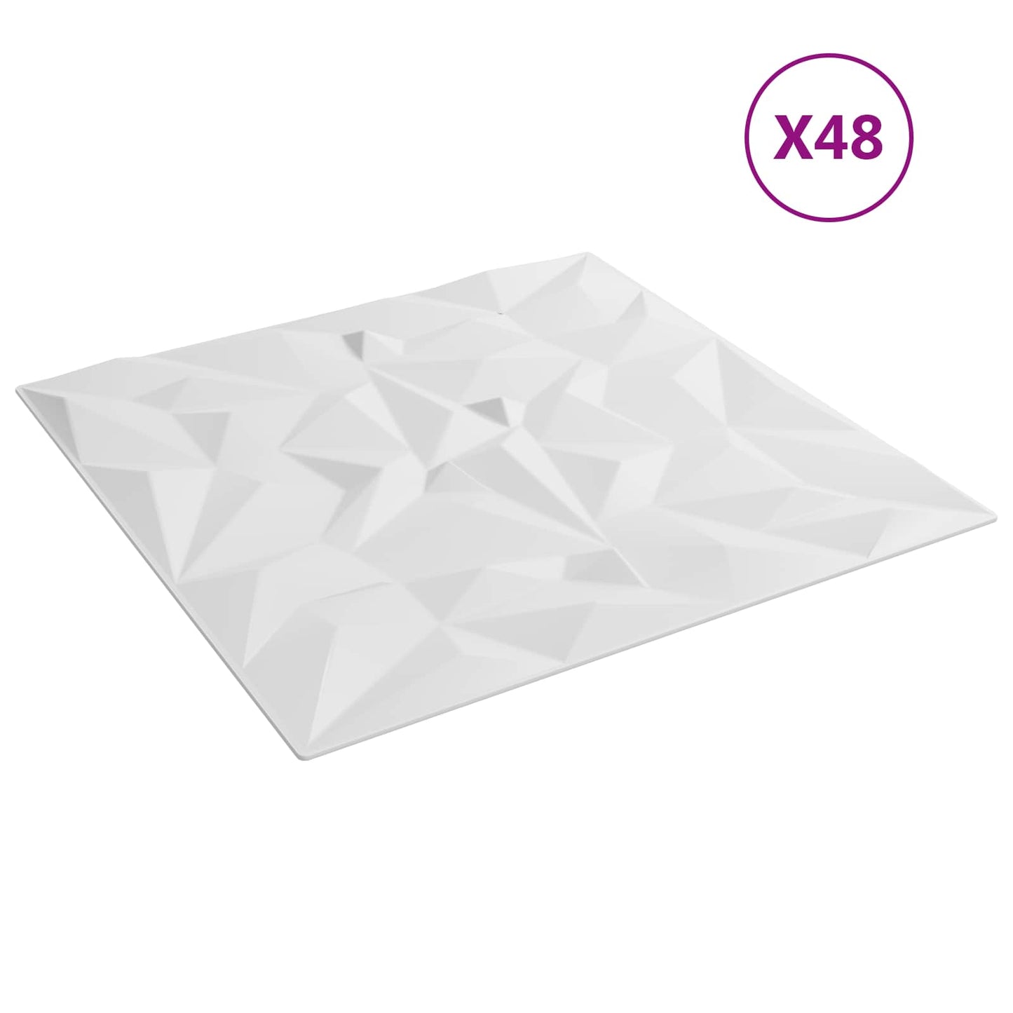 Wandpanelen 48 pcs Wit 50 x 50 cm XPS Schuim is nu te koop bij PeponiXL, paradijselijk wonen!