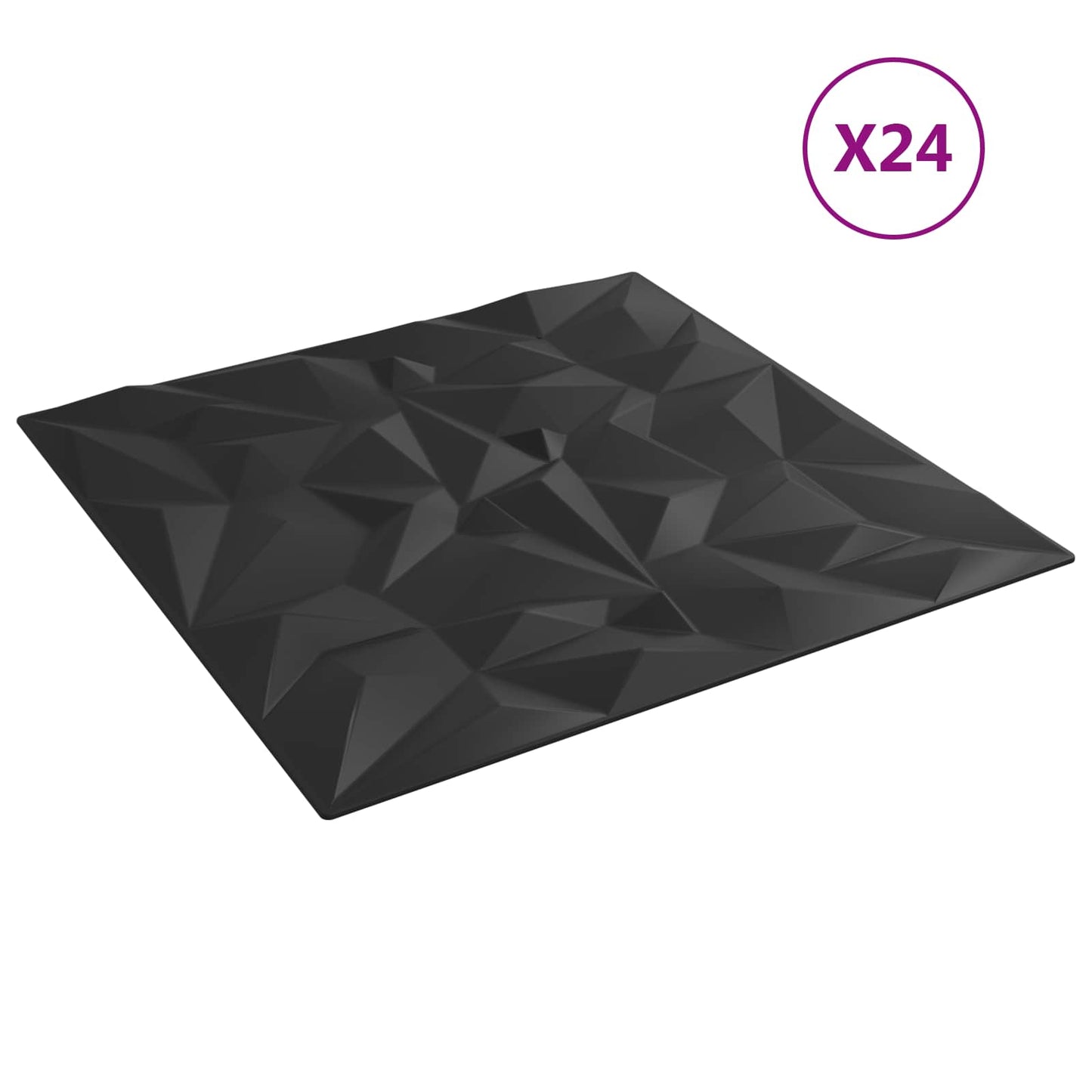 Wandpanelen 24 pcs Zwart 50 x 50 cm XPS Schuim is nu te koop bij PeponiXL, paradijselijk wonen!