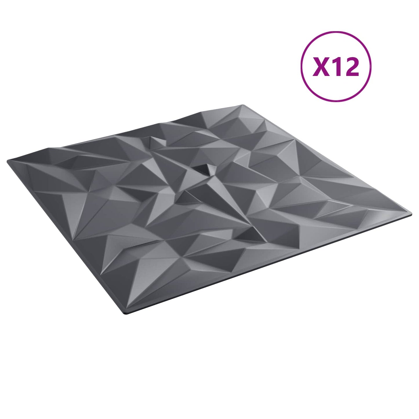 Wandpanelen 12 pcs Amethist Grijs 50 x 50 cm XPS Schuim is nu te koop bij PeponiXL, paradijselijk wonen!