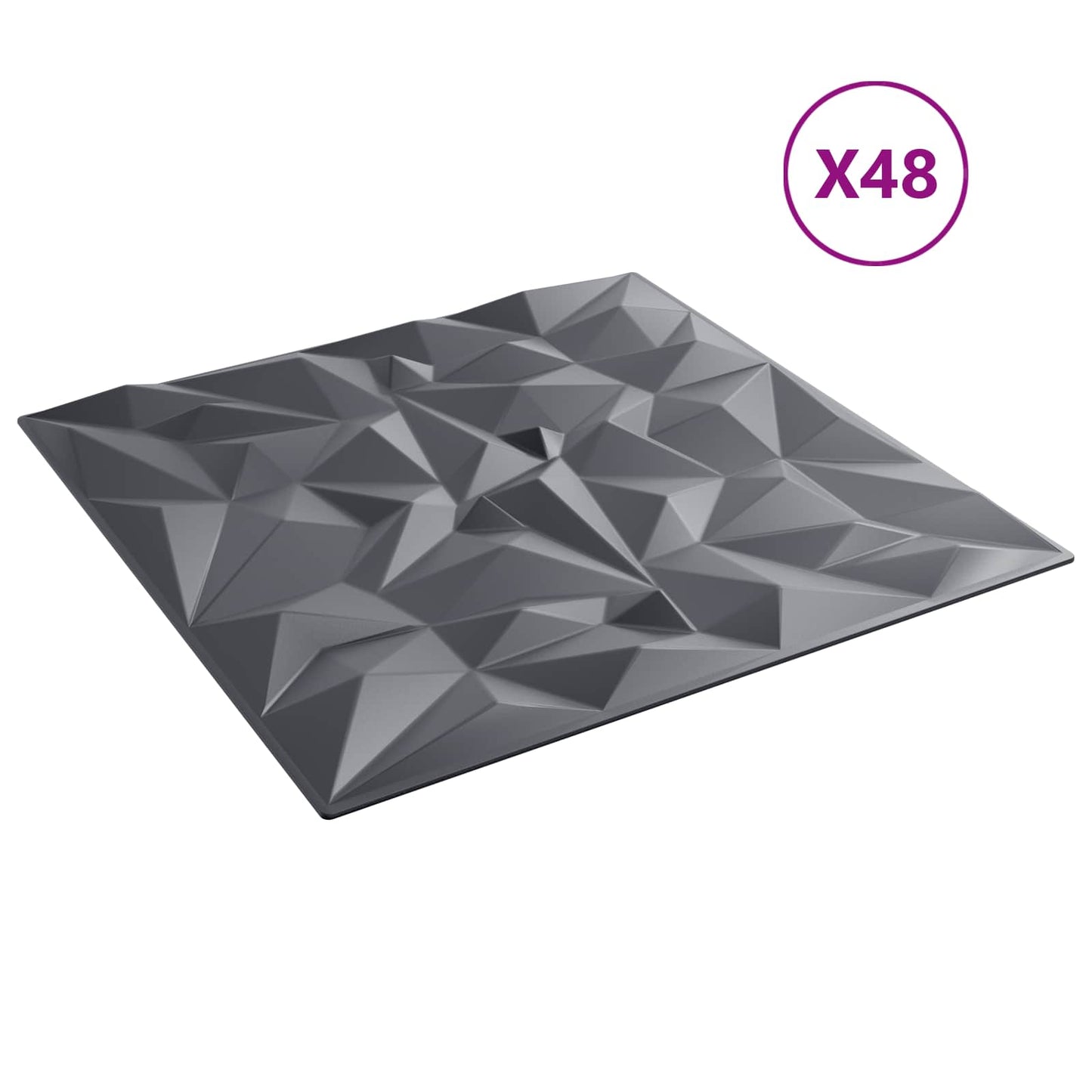 Wandpanelen 48 pcs Amethist Grijs 50 x 50 cm XPS Schuim is nu te koop bij PeponiXL, paradijselijk wonen!