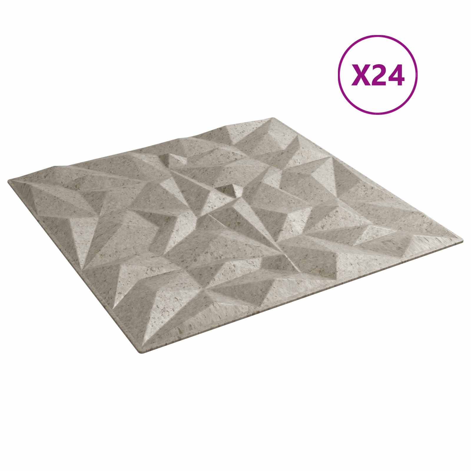 Wandpanelen 24 pcs Amethist Beton 50 x 50 cm XPS Schuim is nu te koop bij PeponiXL, paradijselijk wonen!