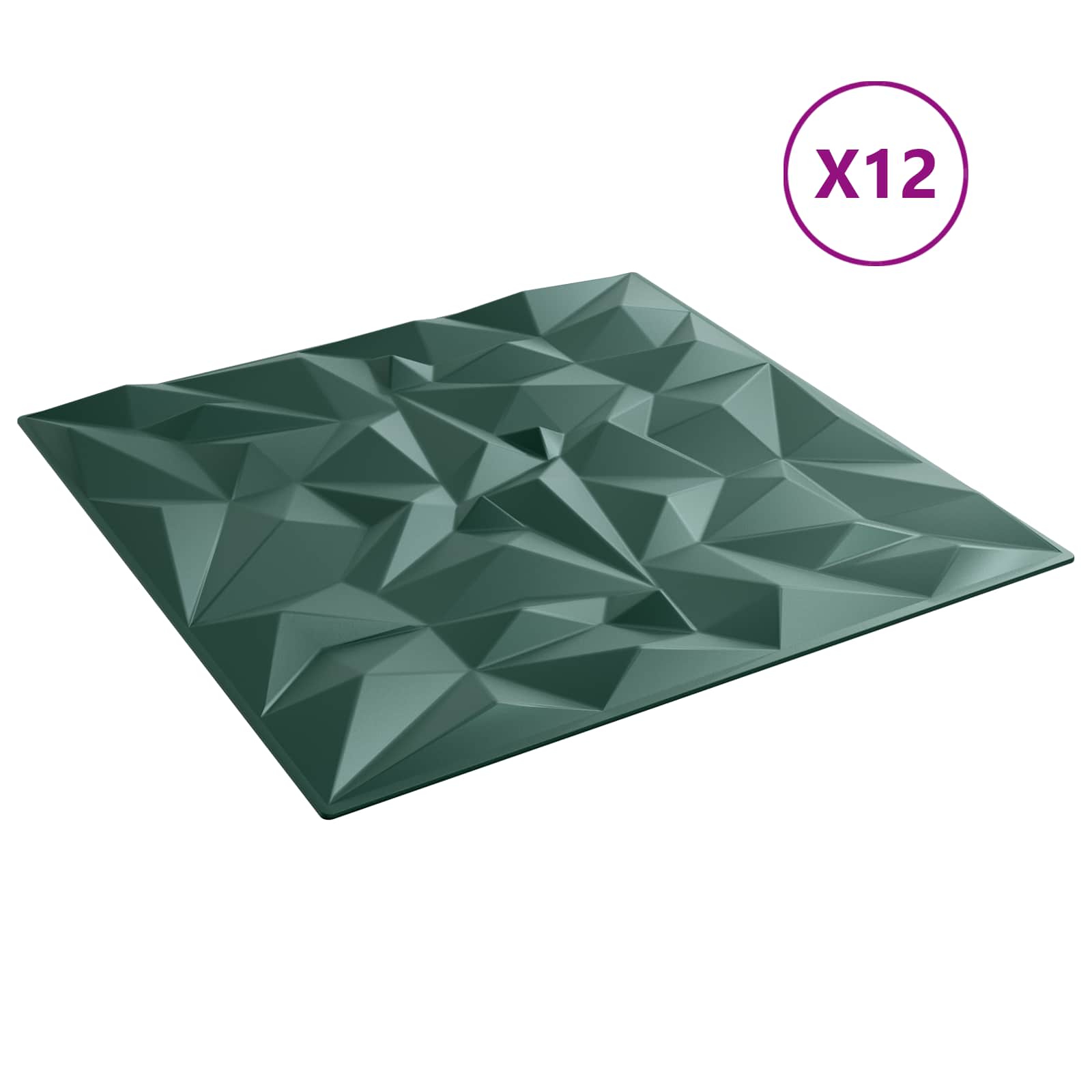 Wandpanelen 12 pcs Amethist Groen 50 x 50 cm XPS Schuim is nu te koop bij PeponiXL, paradijselijk wonen!
