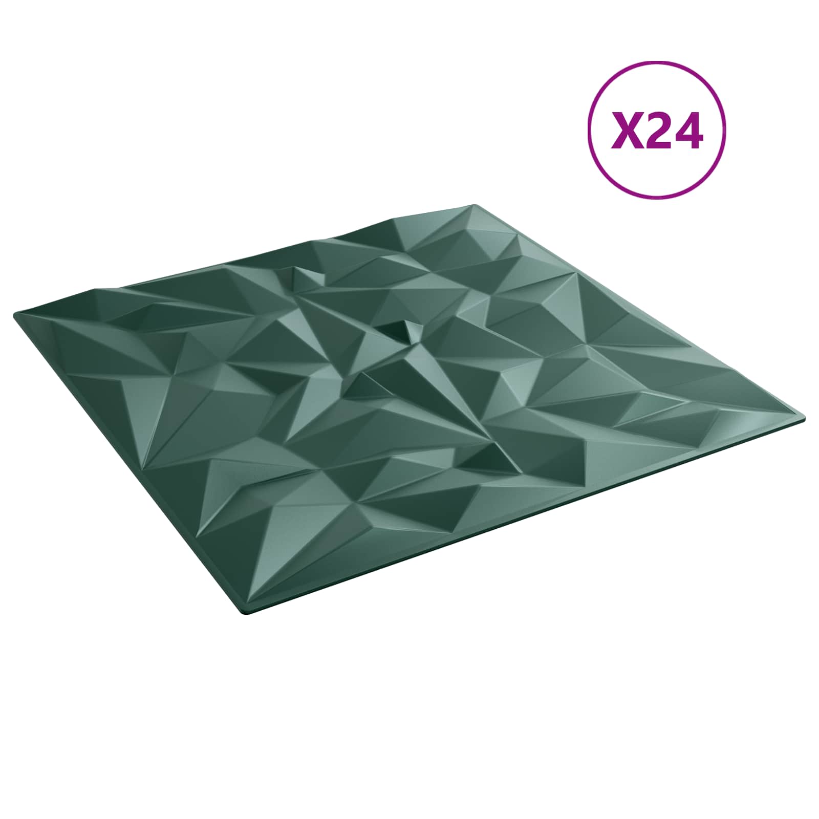 Wandpanelen 24 pcs Amethist Groen 50 x 50 cm XPS Schuim is nu te koop bij PeponiXL, paradijselijk wonen!