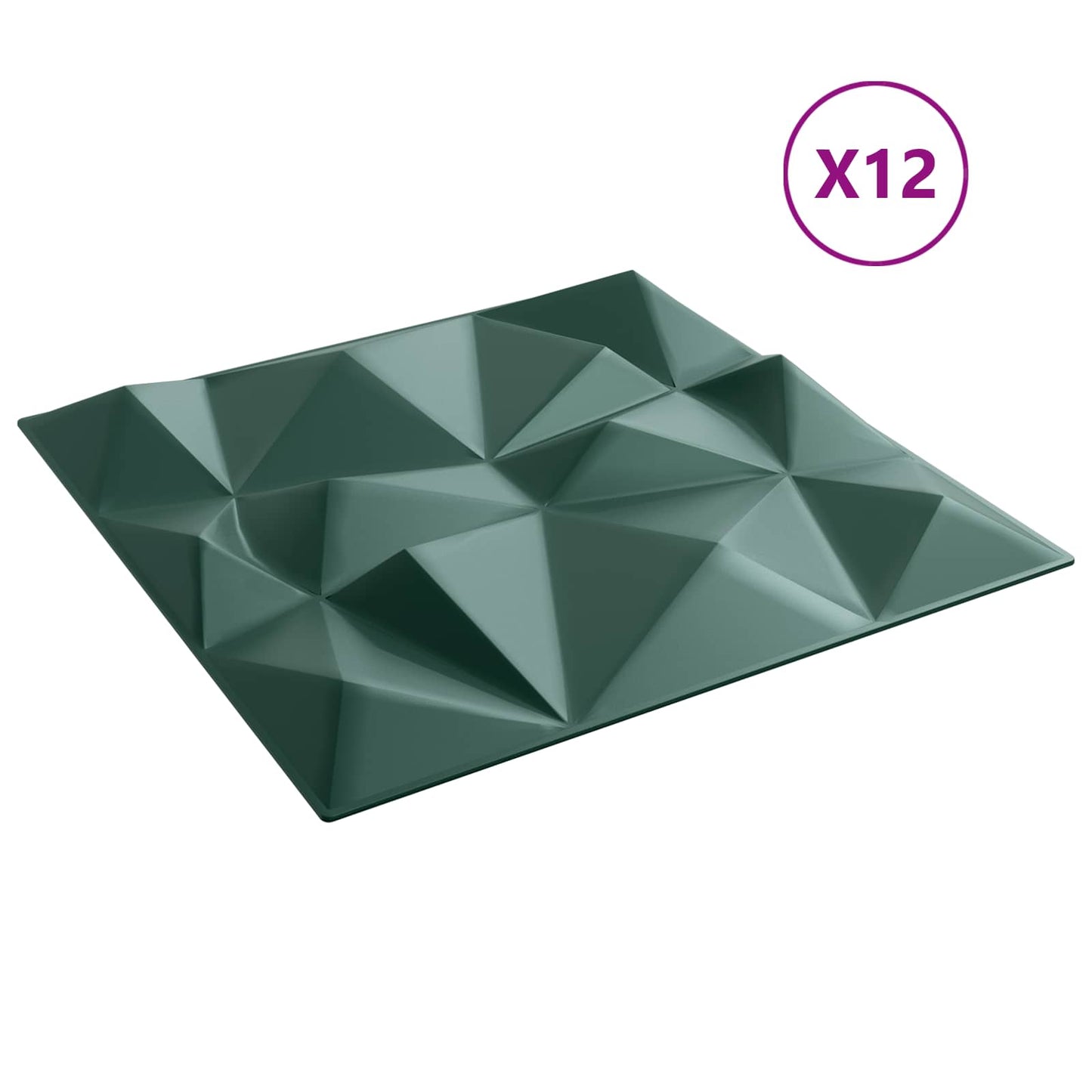 Wandpanelen 12 pcs Diamant Groen 50 x 50 cm XPS Schuim is nu te koop bij PeponiXL, paradijselijk wonen!