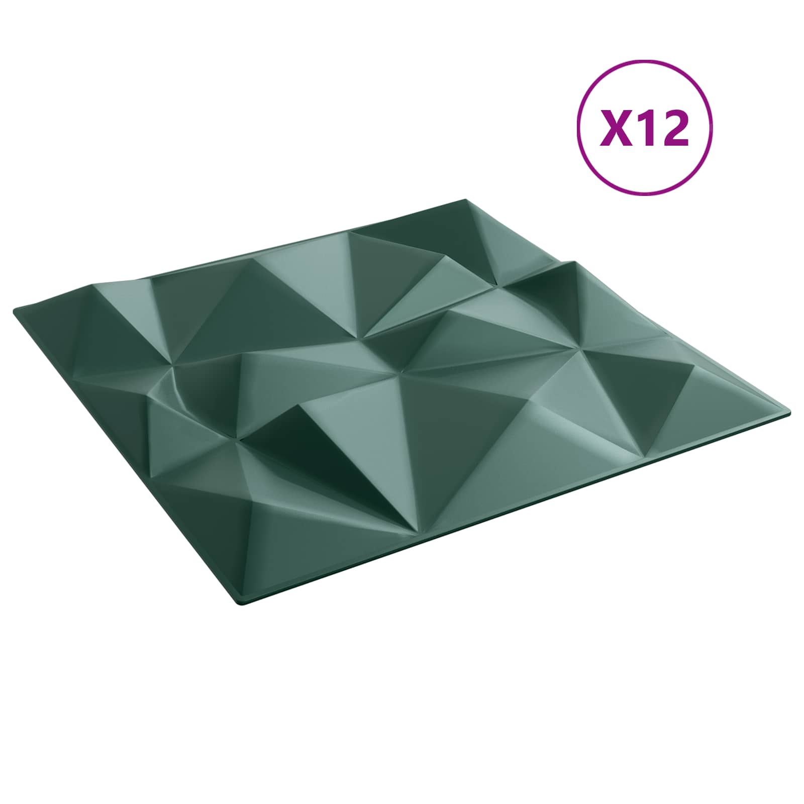 Wandpanelen 12 pcs Diamant Groen 50 x 50 cm XPS Schuim is nu te koop bij PeponiXL, paradijselijk wonen!