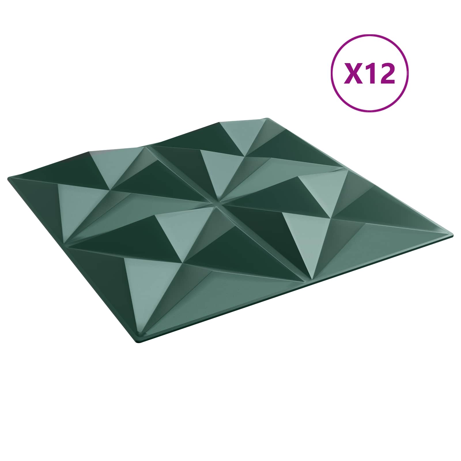 Wandpanelen 12 pcs Origami Groen 50 x 50 cm XPS Schuim is nu te koop bij PeponiXL, paradijselijk wonen!