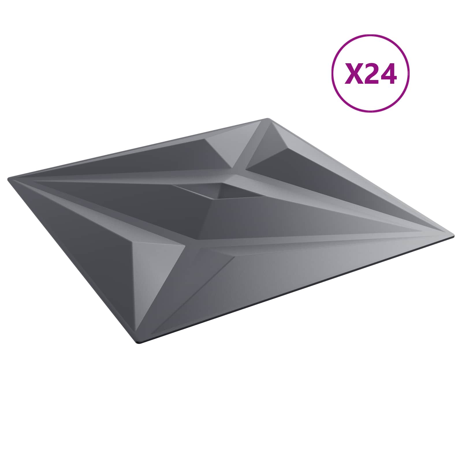 Wandpanelen Ster 24 pcs Ster Grijs 50 x 50 cm XPS Schuim is nu te koop bij PeponiXL, paradijselijk wonen!