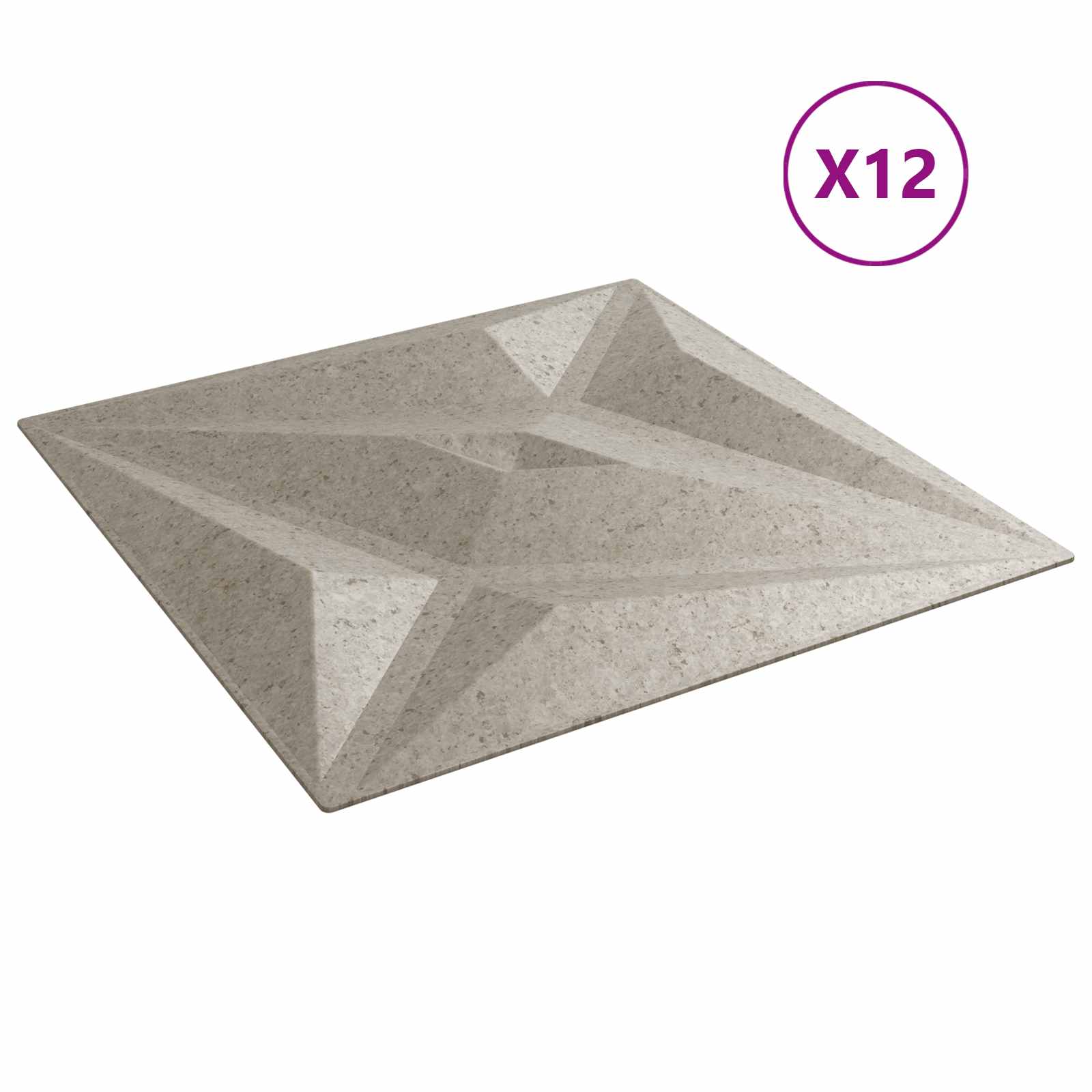 Wandpanelen Ster 12 pcs Ster Beton 50 x 50 cm XPS Schuim is nu te koop bij PeponiXL, paradijselijk wonen!