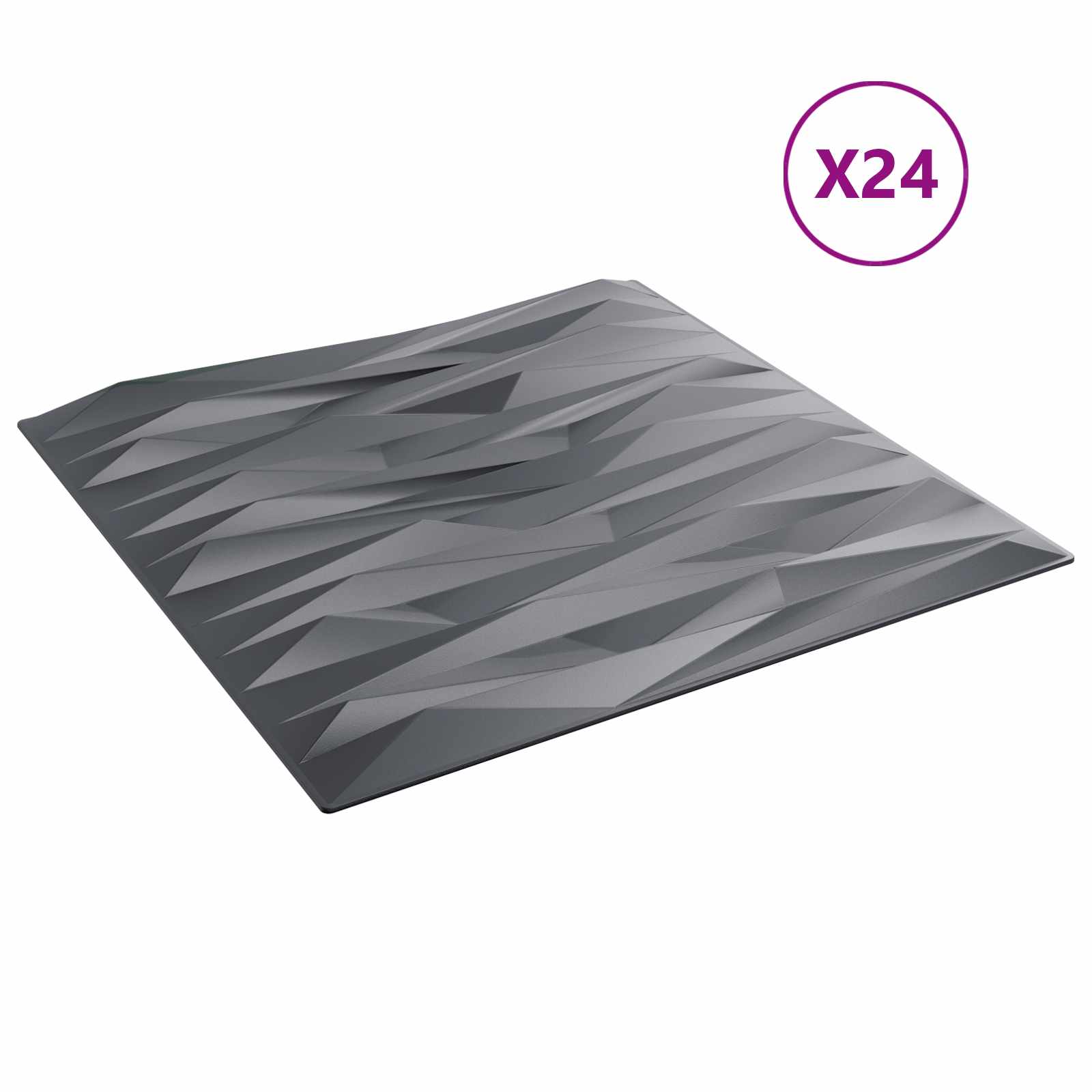 Wandpanelen 24 pcs Stone Grey 50 x 50 cm XPS Schuim is nu te koop bij PeponiXL, paradijselijk wonen!