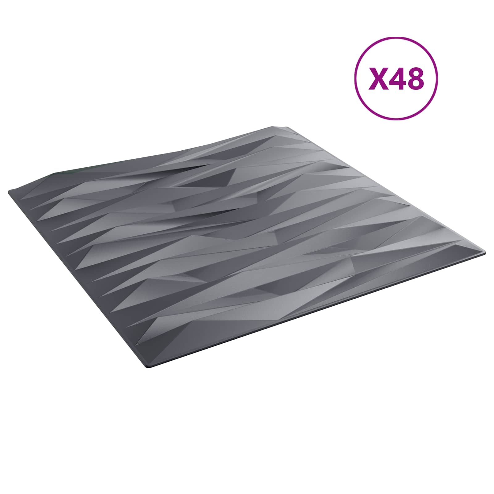 Wandpanelen 48 pcs Stone Grey 50 x 50 cm XPS Schuim is nu te koop bij PeponiXL, paradijselijk wonen!