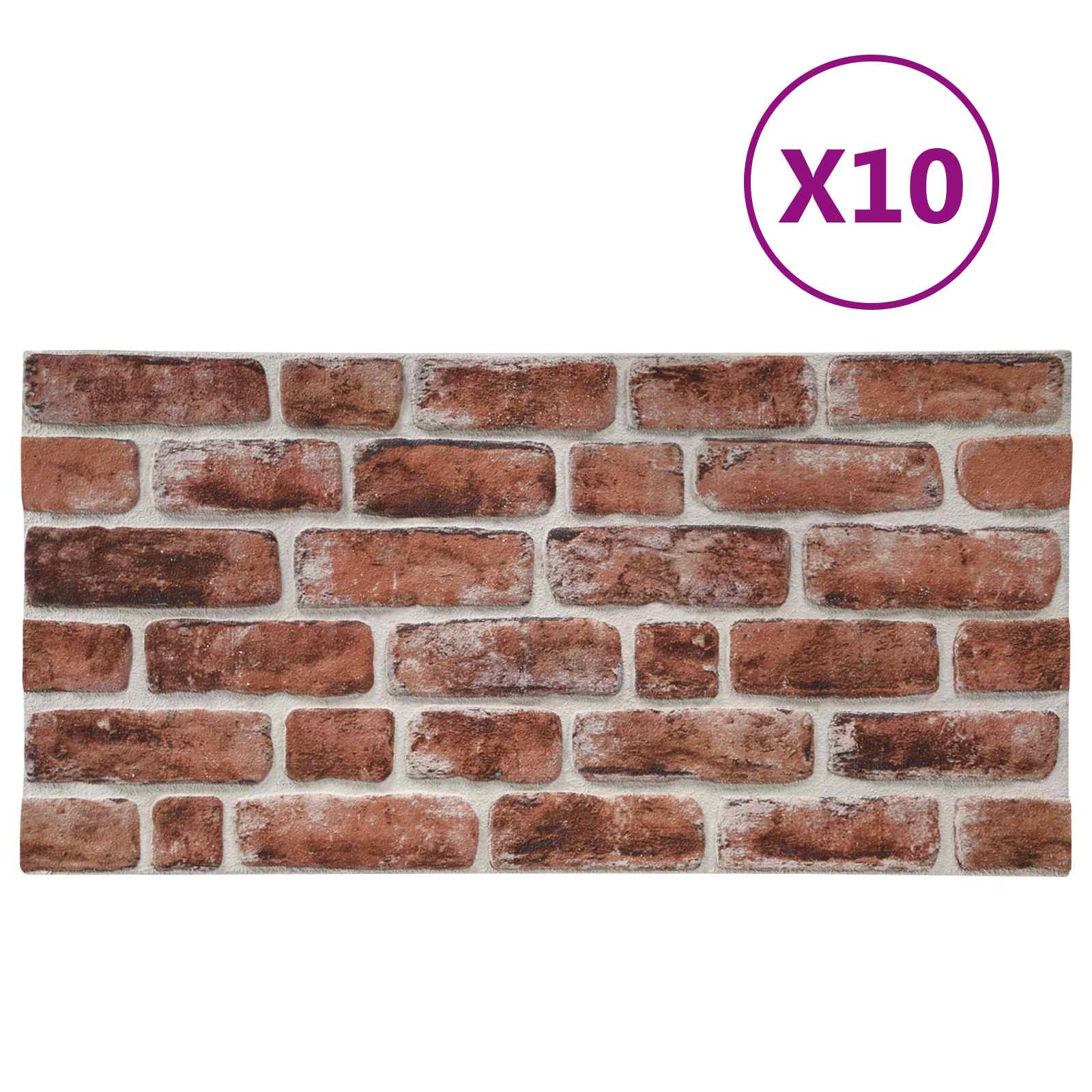 Wandpanelen 10 pcs Donkerbruin en Wit 100 x 50 cm EPS-schuim is nu te koop bij PeponiXL, paradijselijk wonen!