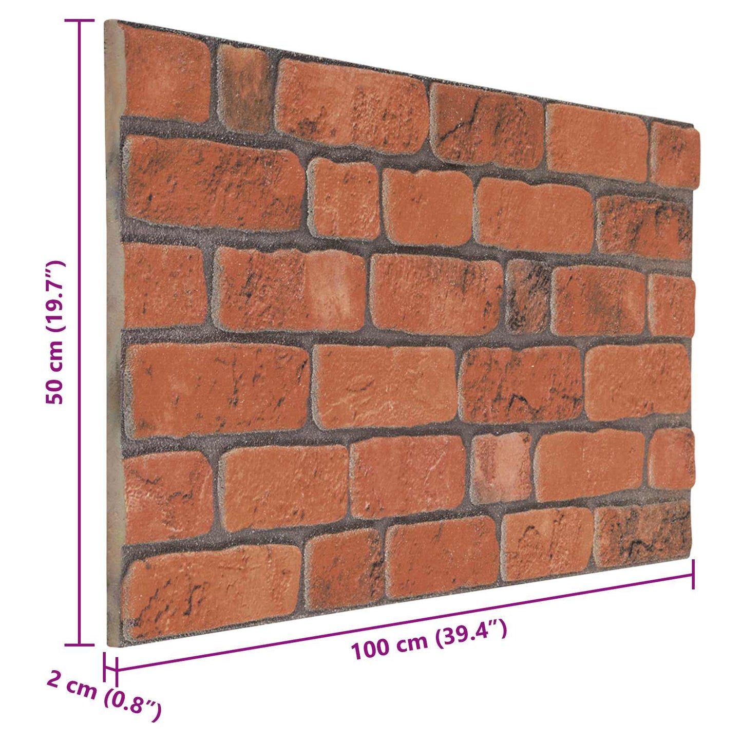 Wandpanelen 10 pcs Terracotta 100 x 50 cm EPS-schuim is nu te koop bij PeponiXL, paradijselijk wonen!