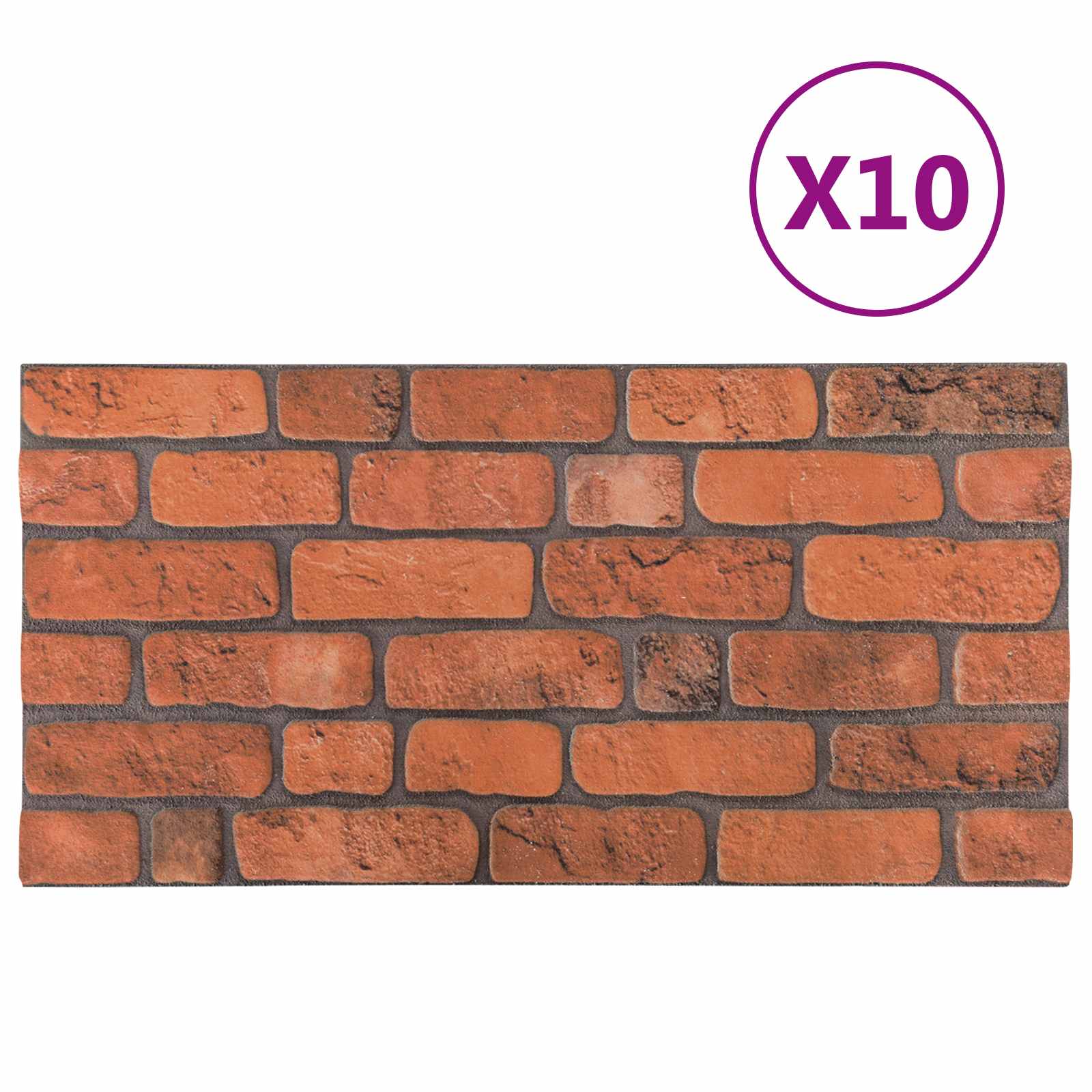 Wandpanelen 10 pcs Terracotta 100 x 50 cm EPS-schuim is nu te koop bij PeponiXL, paradijselijk wonen!