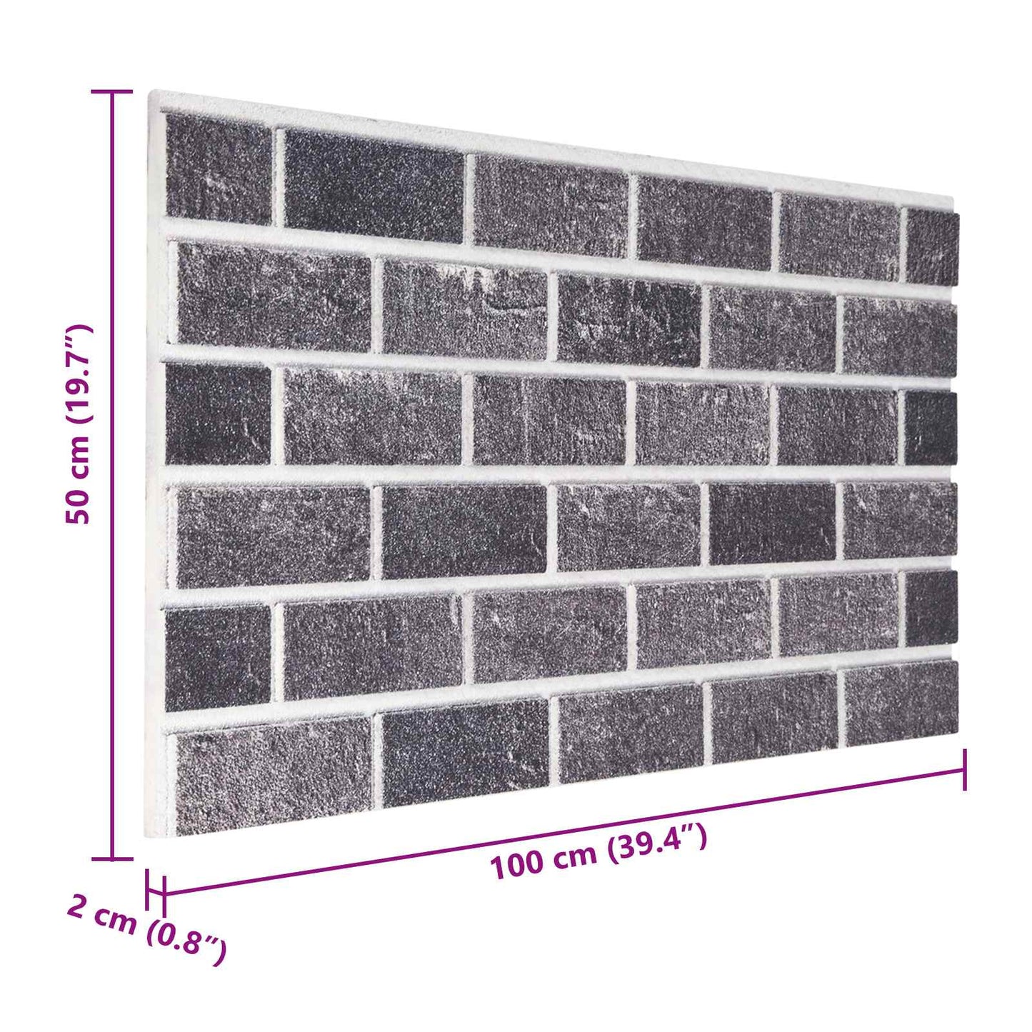 Wandpanelen 10 pcs Zwart en Grijs 100 x 50 cm EPS-schuim is nu te koop bij PeponiXL, paradijselijk wonen!