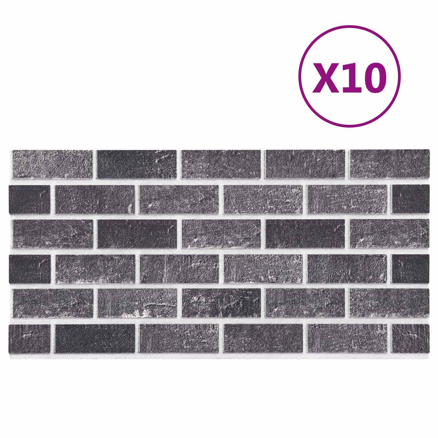 Wandpanelen 10 pcs Zwart en Grijs 100 x 50 cm EPS-schuim is nu te koop bij PeponiXL, paradijselijk wonen!