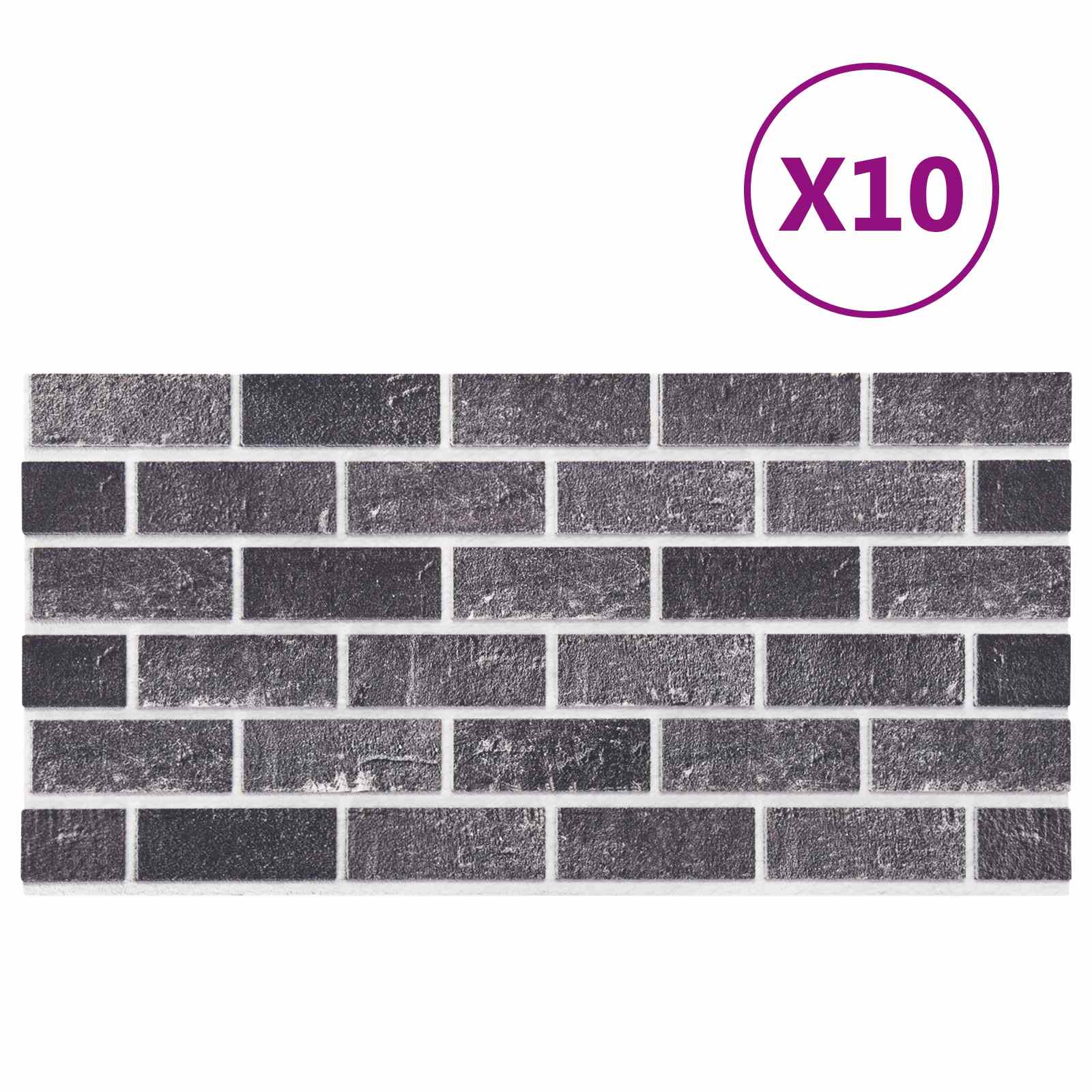 Wandpanelen 10 pcs Zwart en Grijs 100 x 50 cm EPS-schuim is nu te koop bij PeponiXL, paradijselijk wonen!