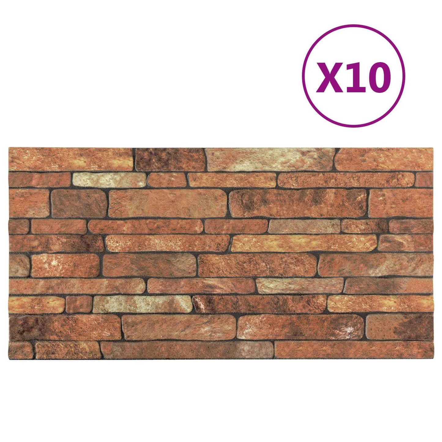 Wandpanelen 10 pcs Bruin en wit 100 x 50 cm EPS-schuim is nu te koop bij PeponiXL, paradijselijk wonen!