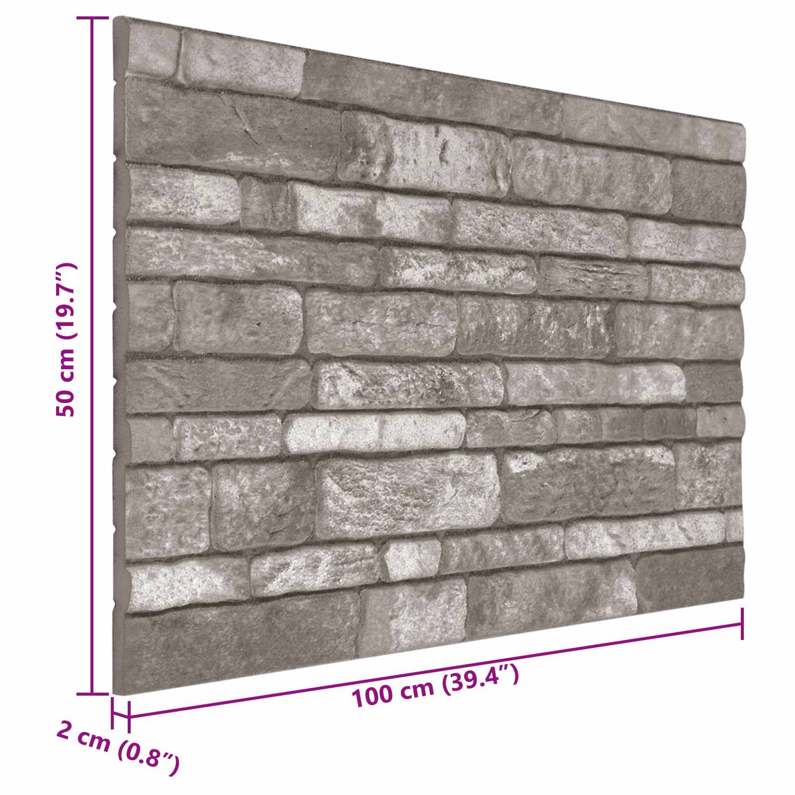 Wandpanelen 10 pcs Donkergrijs 100 x 50 cm EPS-schuim is nu te koop bij PeponiXL, paradijselijk wonen!