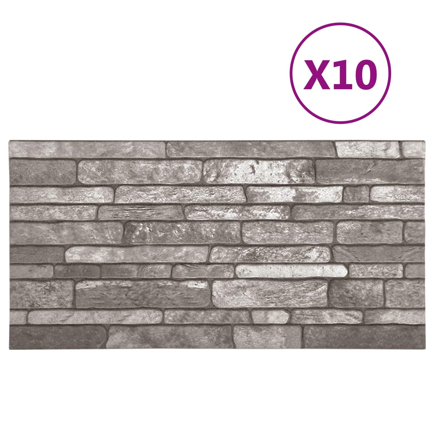 Wandpanelen 10 pcs Donkergrijs 100 x 50 cm EPS-schuim is nu te koop bij PeponiXL, paradijselijk wonen!