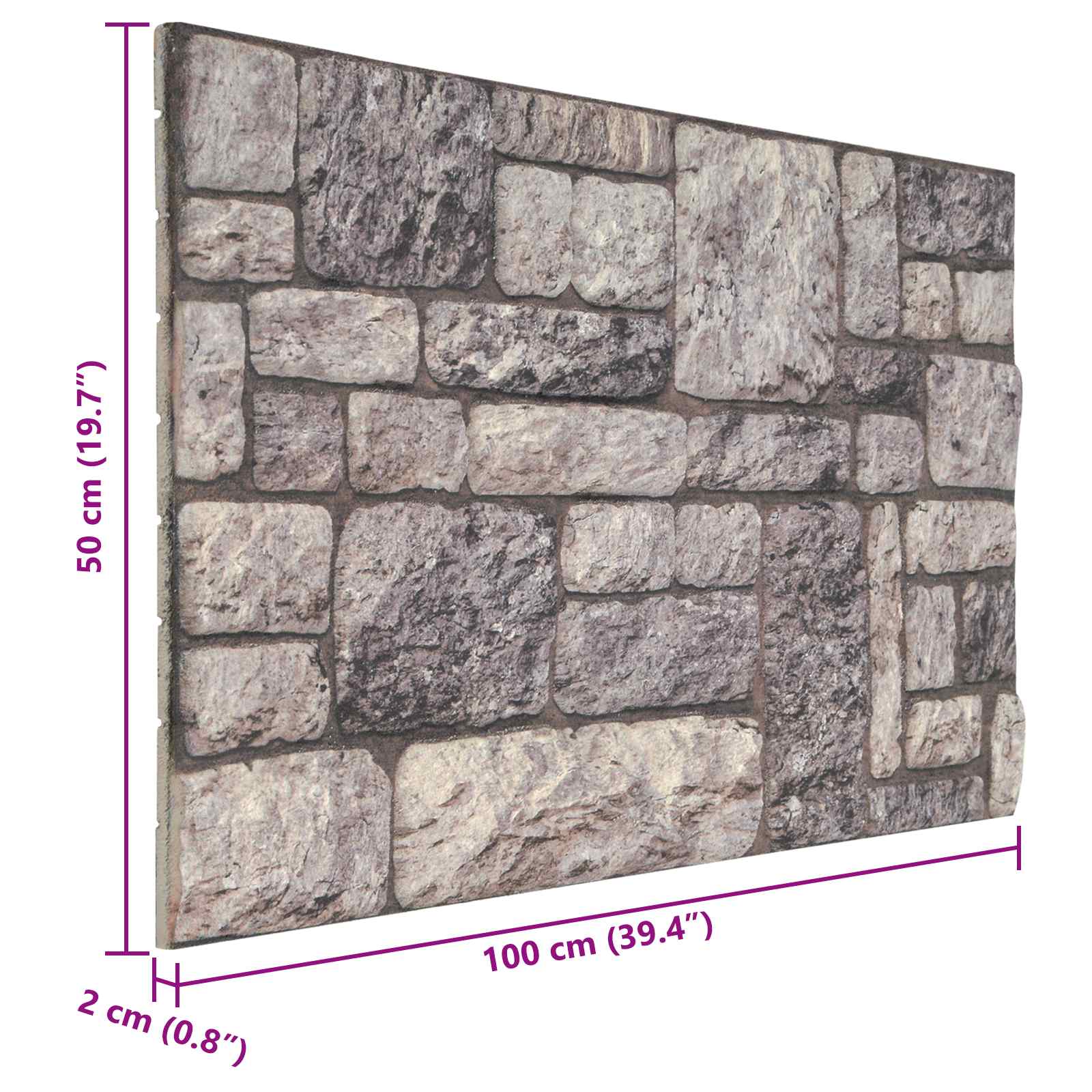 Wandpanelen 10 pcs Grijs en Wit 100 x 50 cm EPS-schuim is nu te koop bij PeponiXL, paradijselijk wonen!