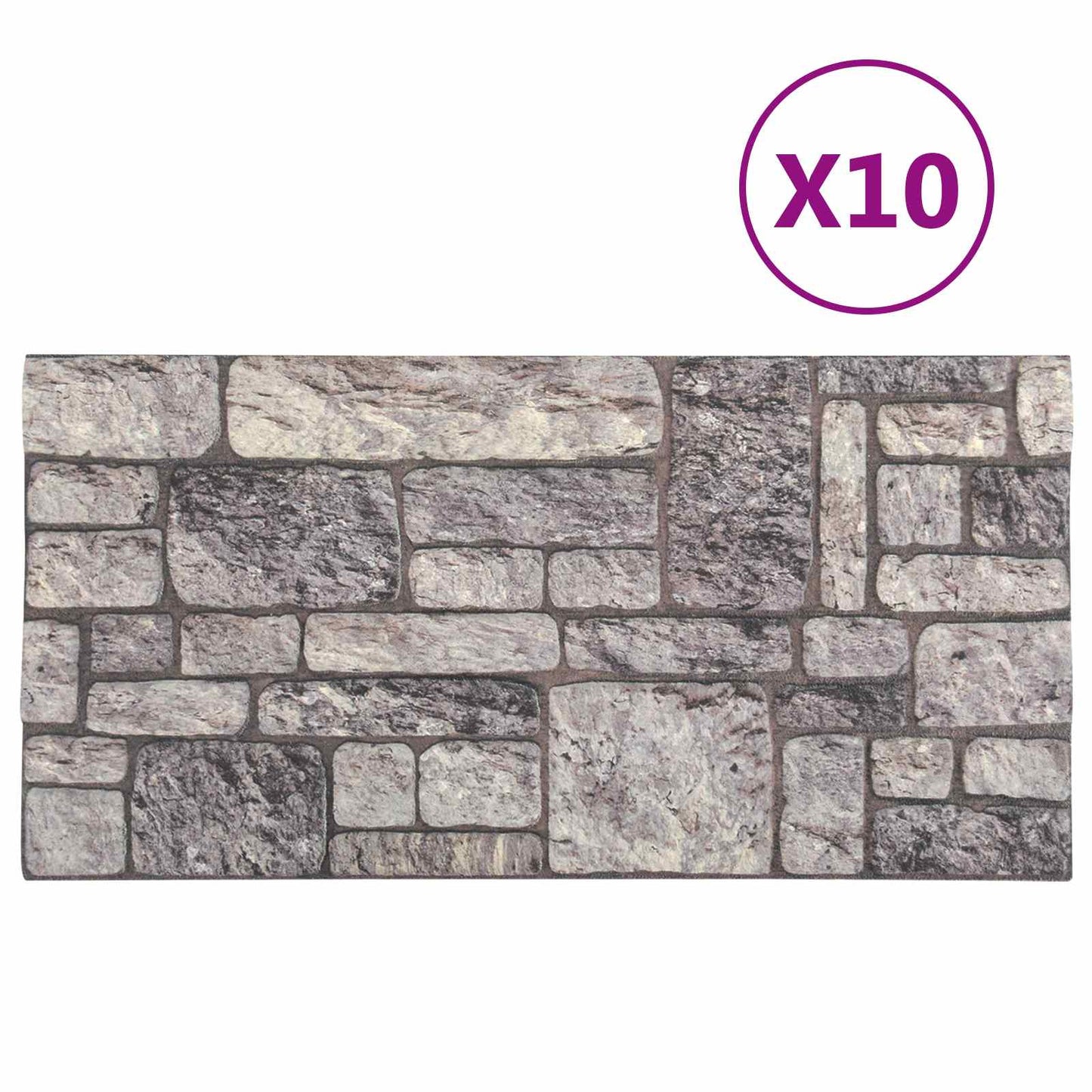Wandpanelen 10 pcs Grijs en Wit 100 x 50 cm EPS-schuim is nu te koop bij PeponiXL, paradijselijk wonen!